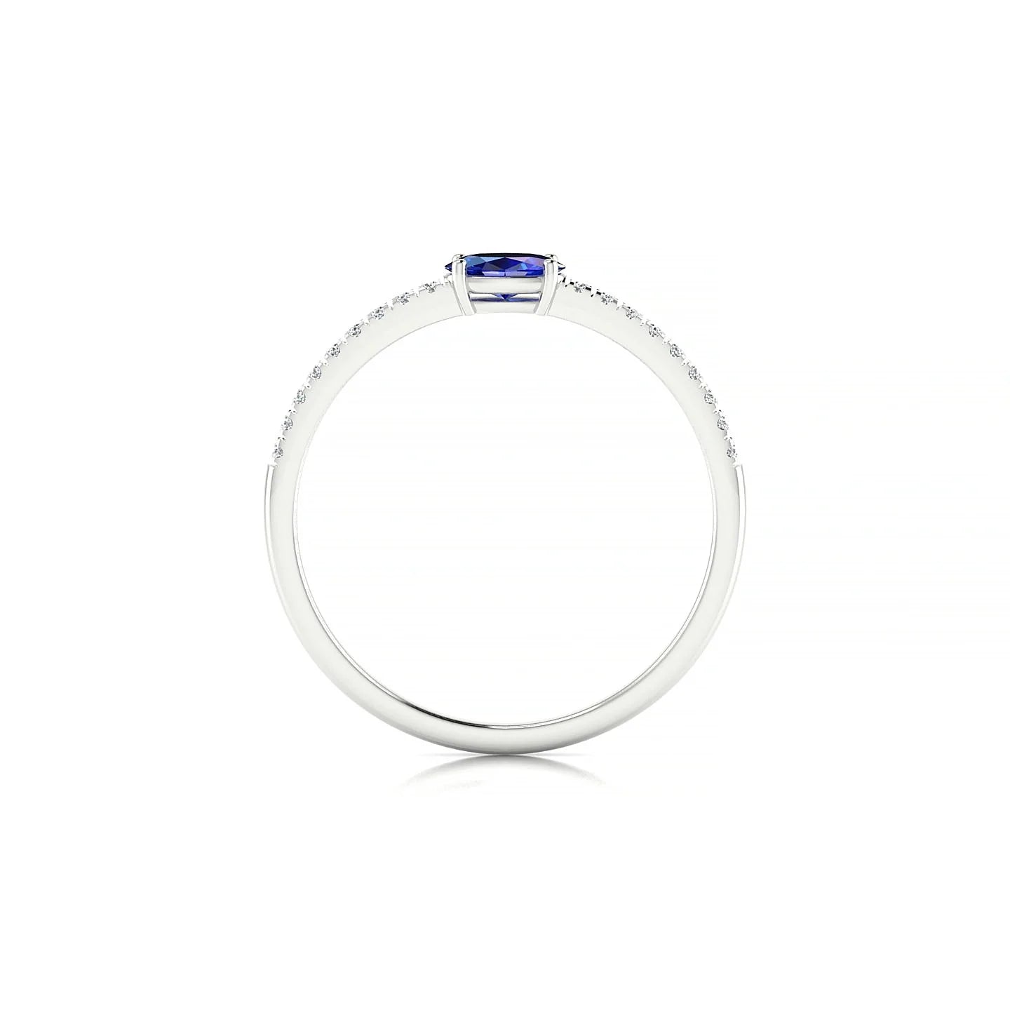 Horizon | 18k White Gold 5 x 3 mm Oval Sapphire Ring