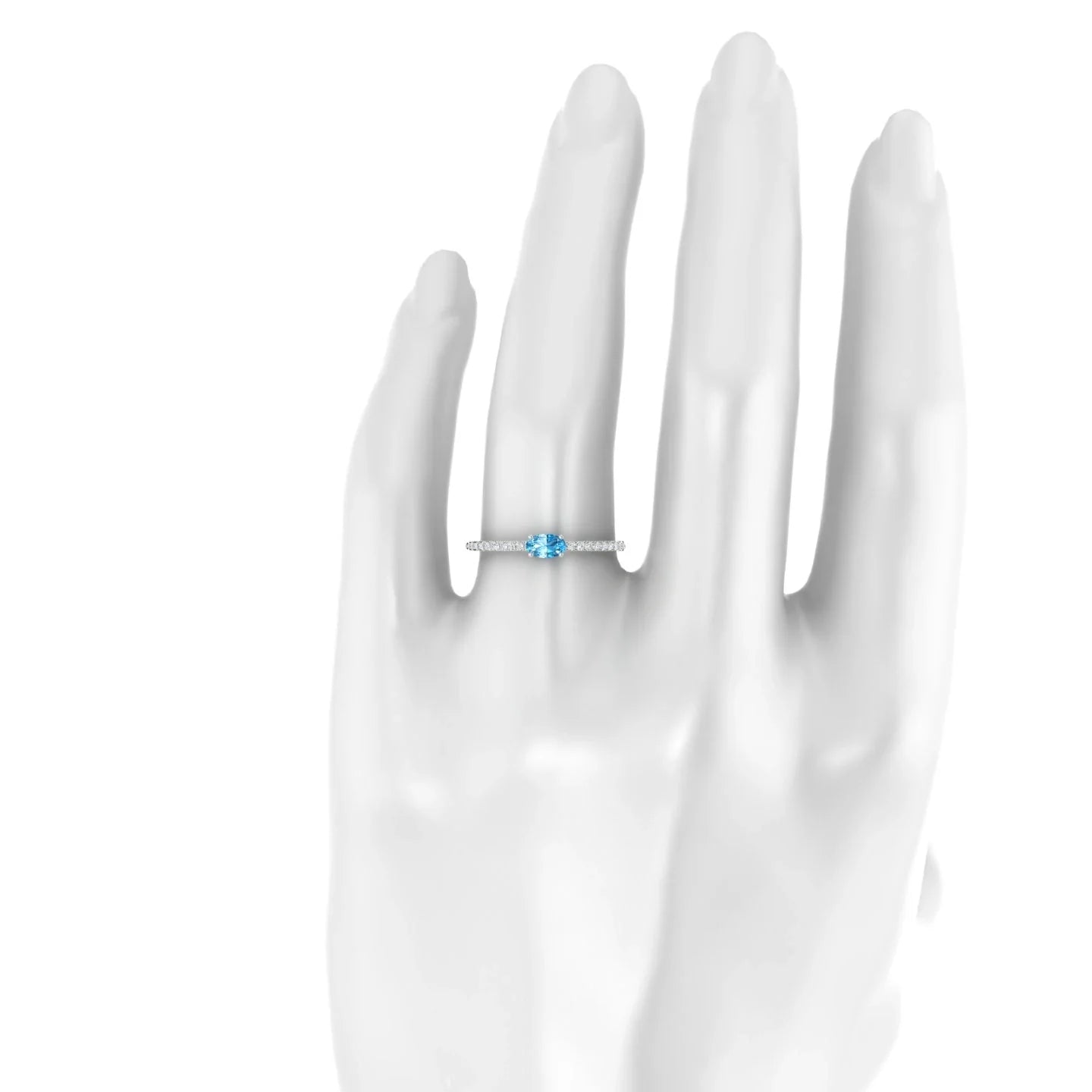 Horizon | 18k White Gold 5 x 3 mm Oval Topaz Ring