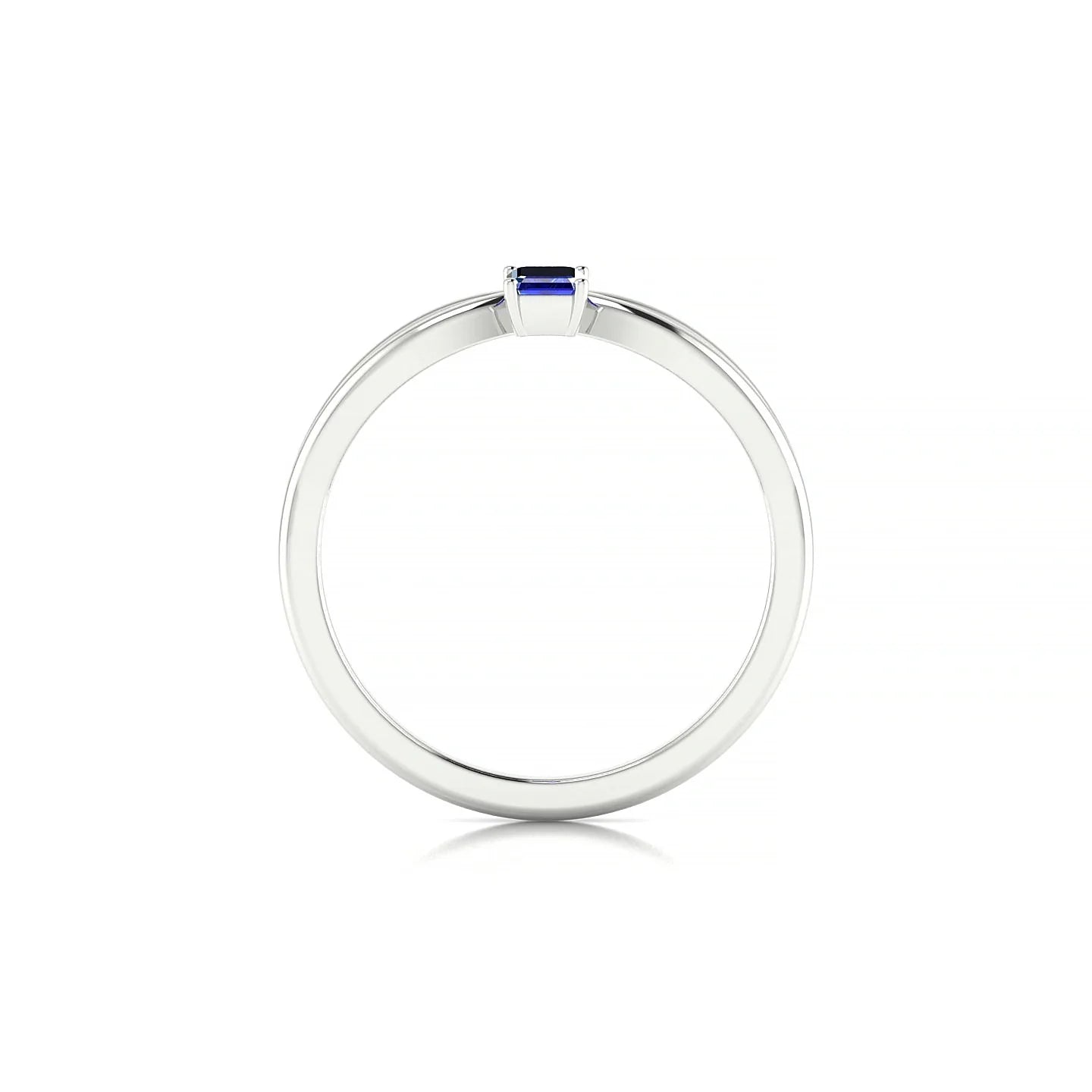 Interlude | 18k White Gold 5 x 3 mm Emerald Sapphire Ring