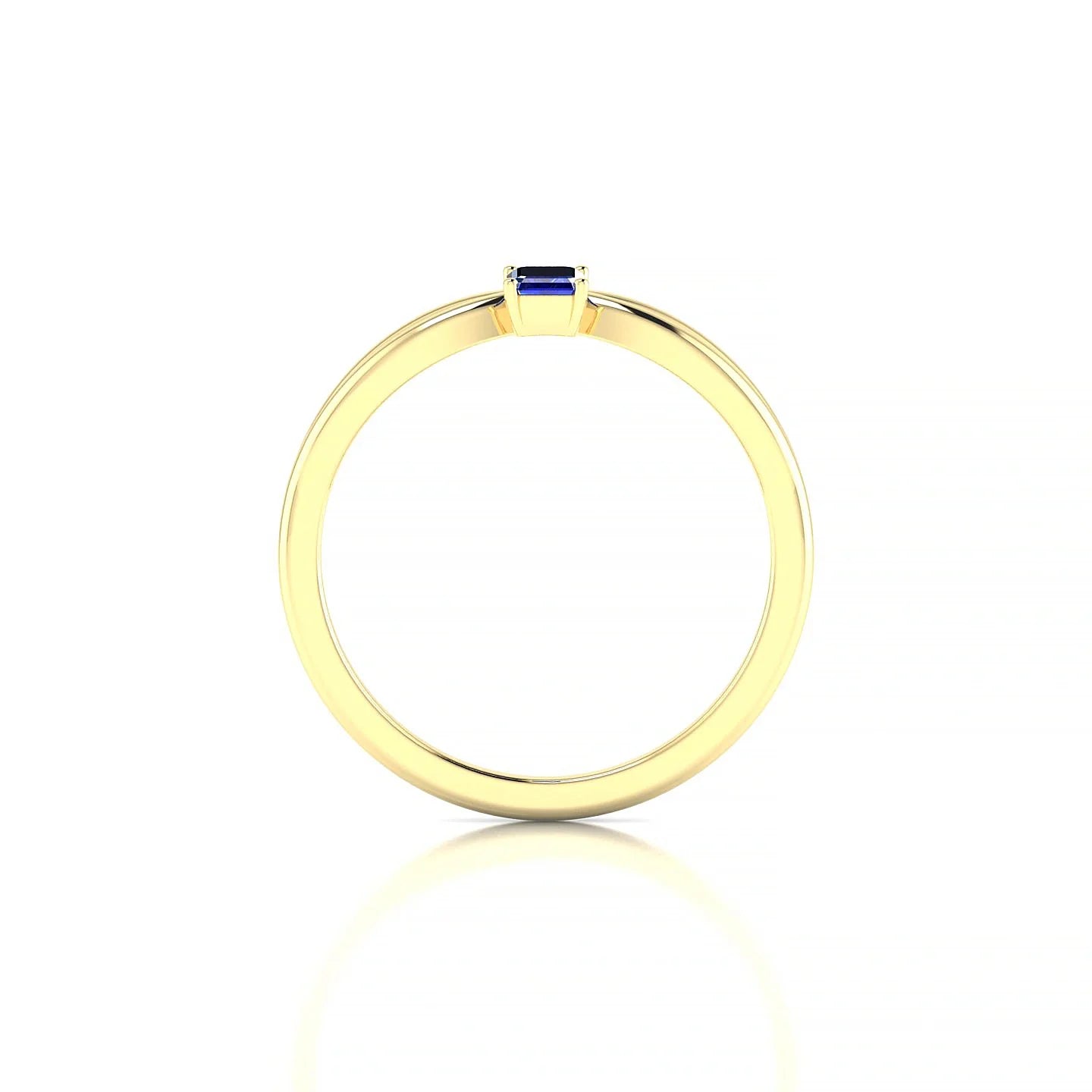 Interlude | 18k Yellow Gold 5 x 3 mm Emerald Sapphire Ring