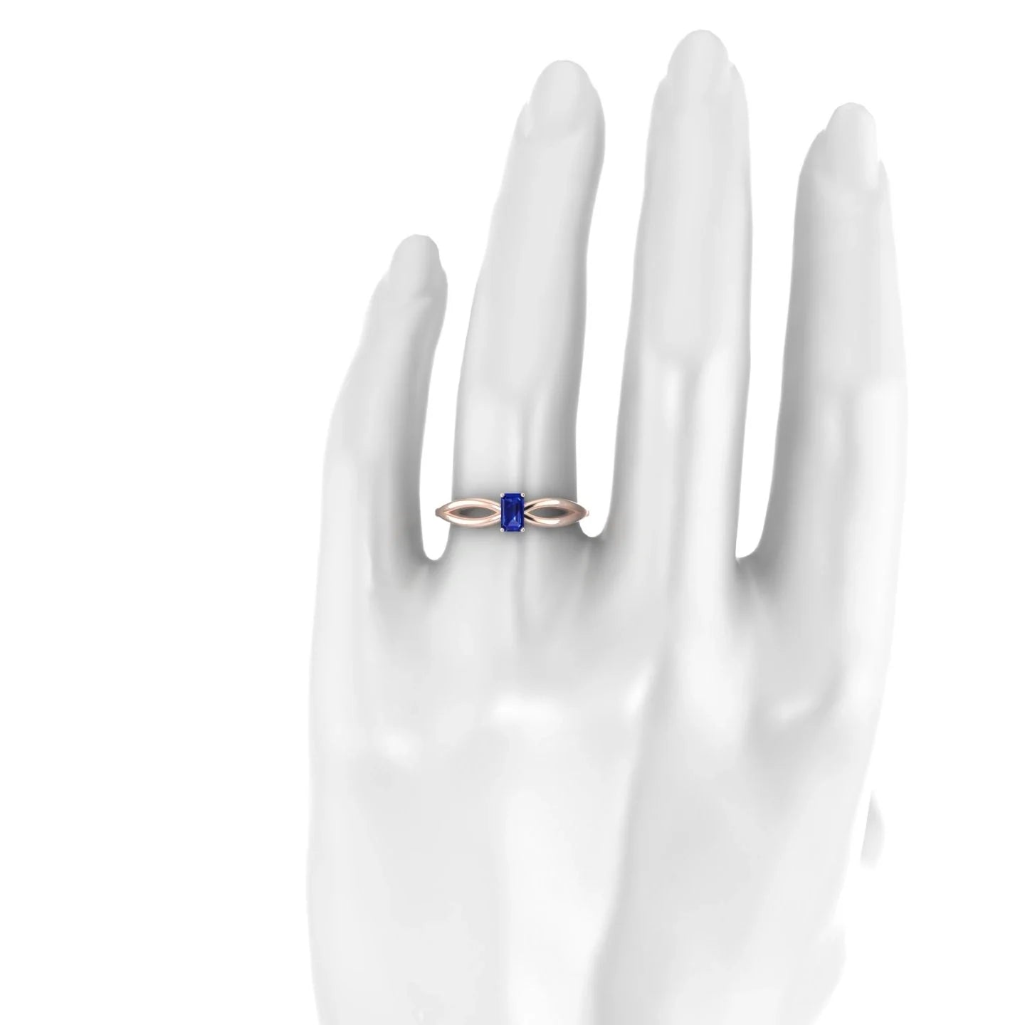 Interlude | 18k Rose Gold 5 x 3 mm Emerald Sapphire Ring