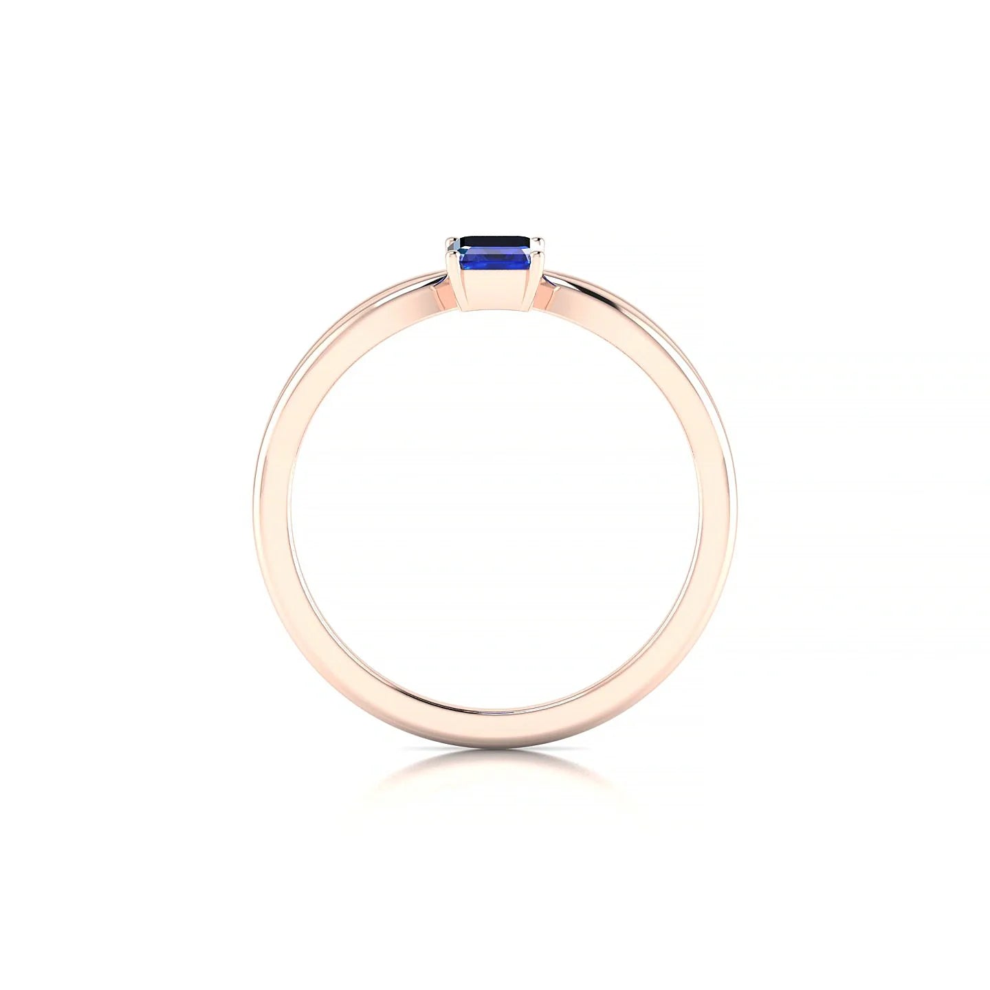 Interlude | 18k Rose Gold 6 x 4 mm Emerald Sapphire Ring