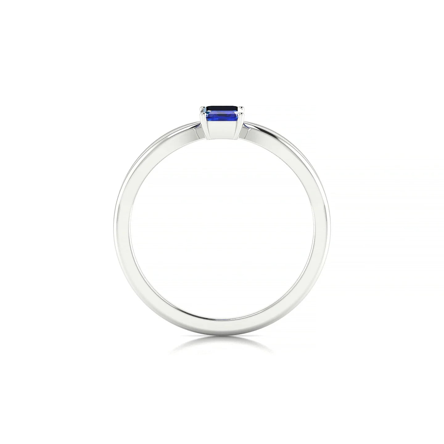 Interlude | 18k White Gold 6 x 4 mm Emerald Sapphire Ring