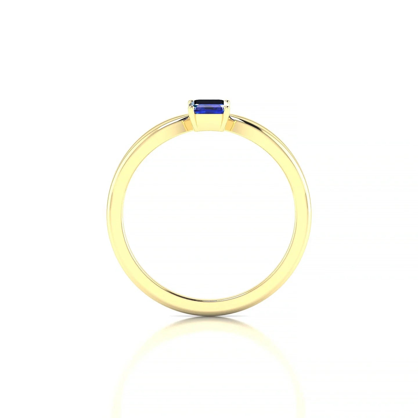 Interlude | 18k Yellow Gold 6 x 4 mm Emerald Sapphire Ring