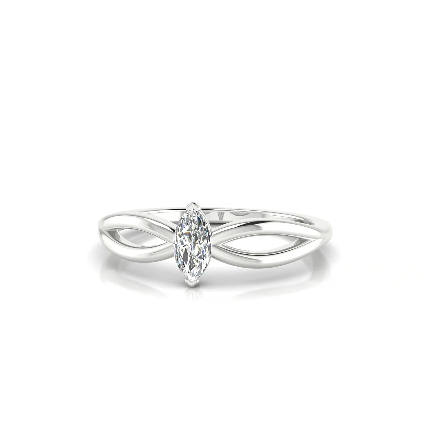 Interlude | 18k White Gold 6 x 3 mm Marquise Diamond Ring