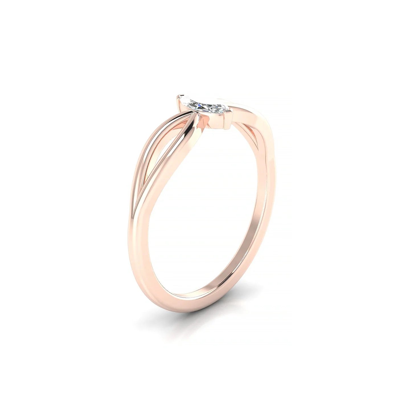 Interlude | 18k Rose Gold 6 x 3 mm Marquise Diamond Ring