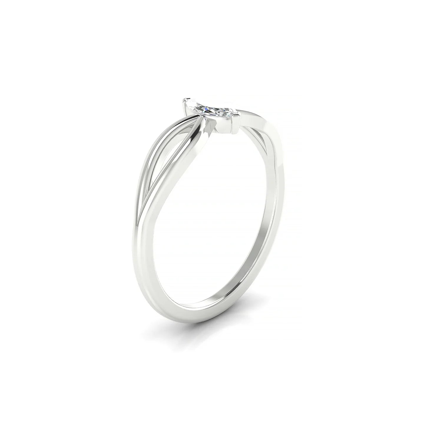 Interlude | 18k White Gold 6 x 3 mm Marquise Diamond Ring
