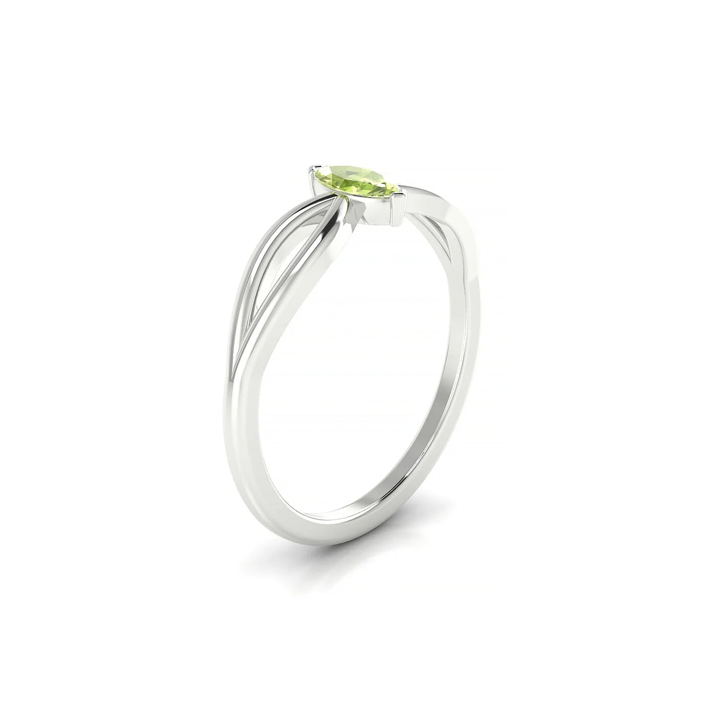 Interlude | 18k White Gold 6 x 3 mm Marquise Peridot Ring
