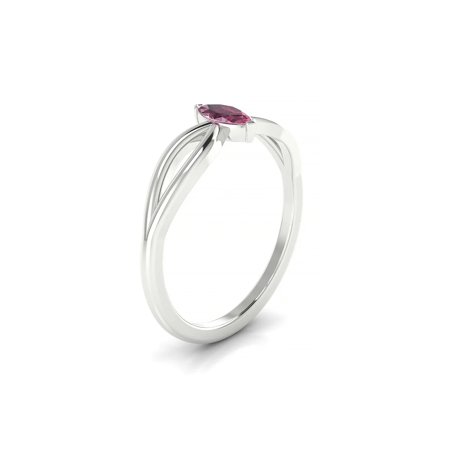 Interlude | 18k White Gold 6 x 3 mm Marquise Rhodolite Ring