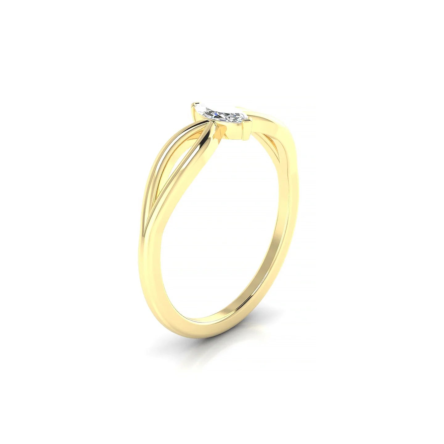 Interlude | 18k Yellow Gold 6 x 3 mm Marquise Diamond Ring