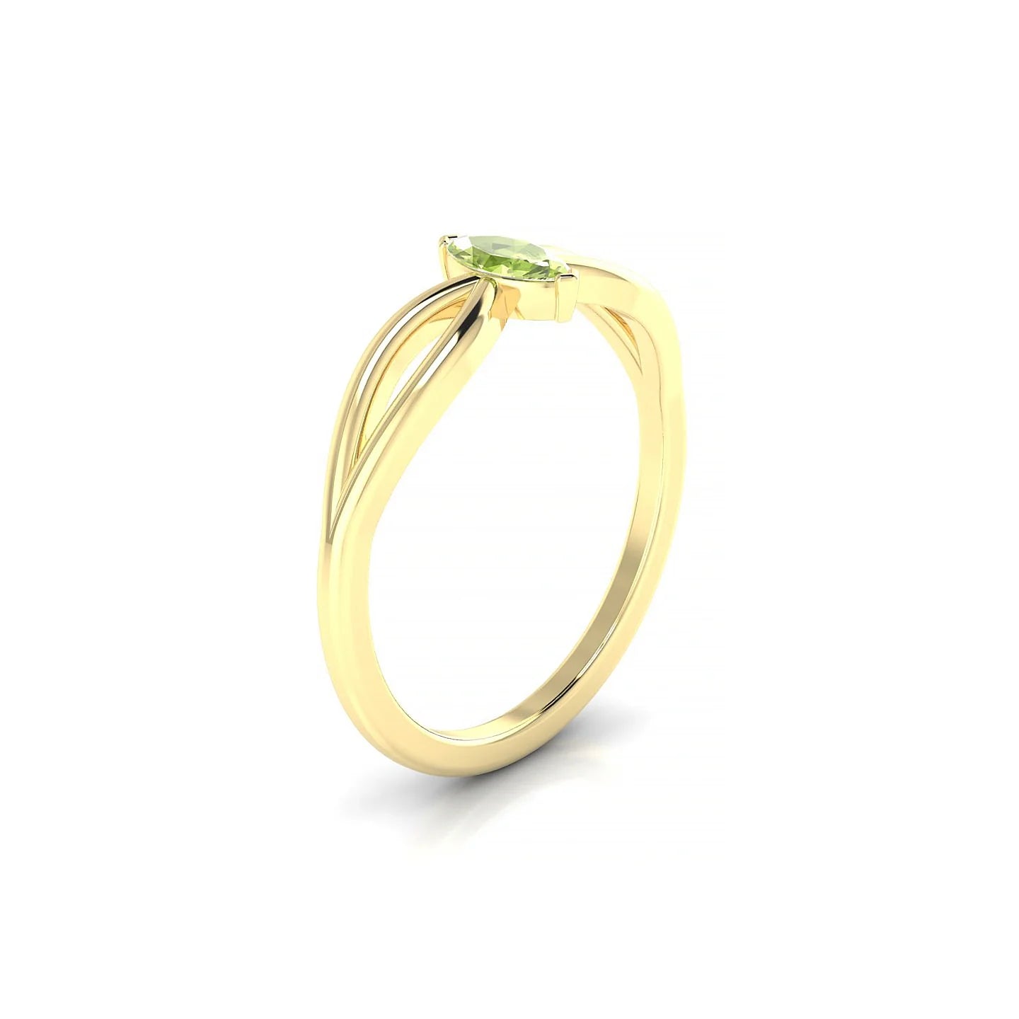 Interlude | 18k Yellow Gold 6 x 3 mm Marquise Peridot Ring