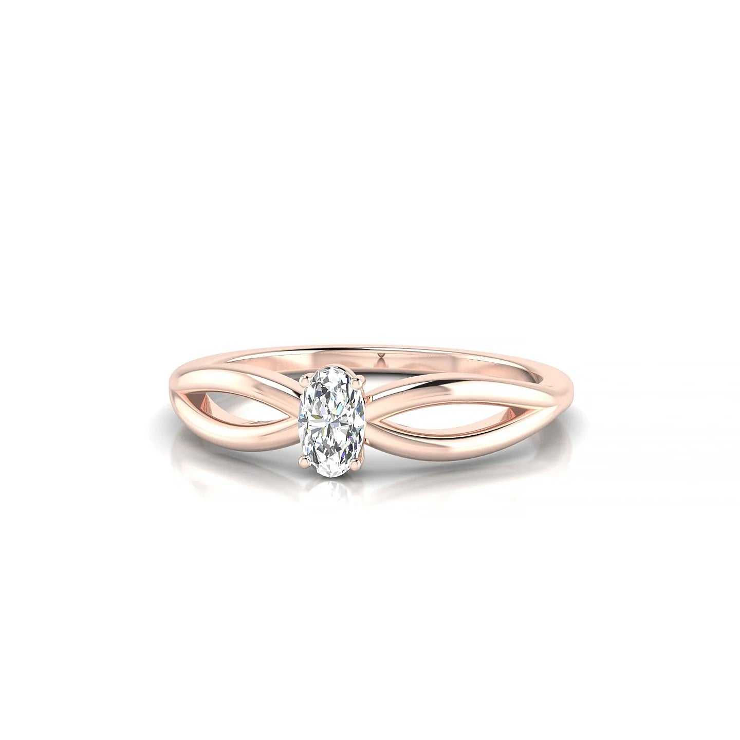 Interlude | 18k Rose Gold 5 x 3 mm Oval Diamond Ring