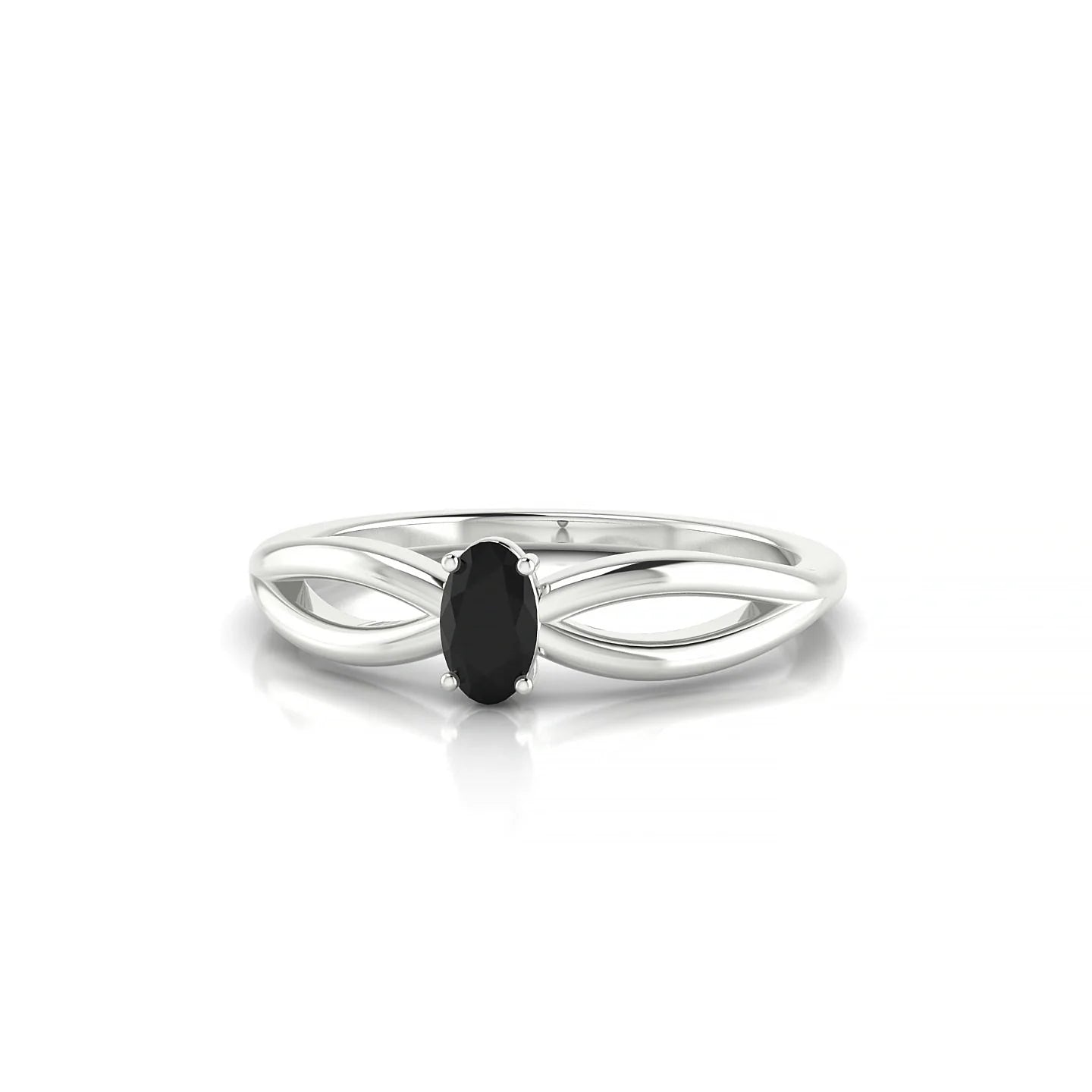 Interlude | 18k White Gold 5 x 3 mm Oval Black Diamond Ring