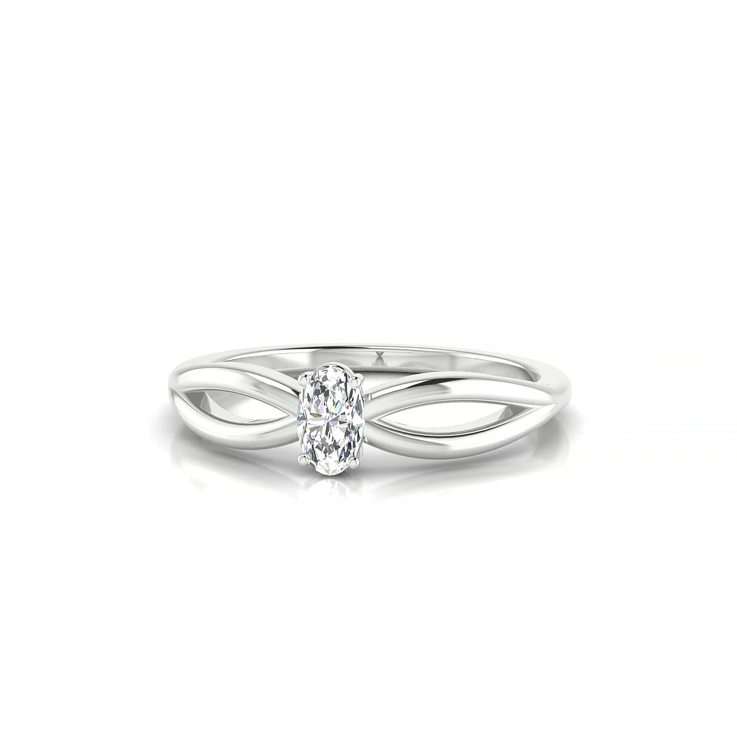 Interlude | 18k White Gold 5 x 3 mm Oval Diamond Ring