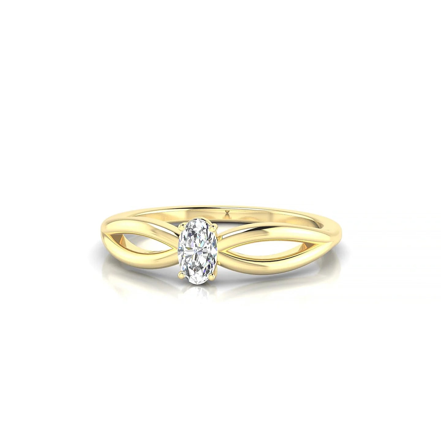 Interlude | 18k Yellow Gold 5 x 3 mm Oval Diamond Ring