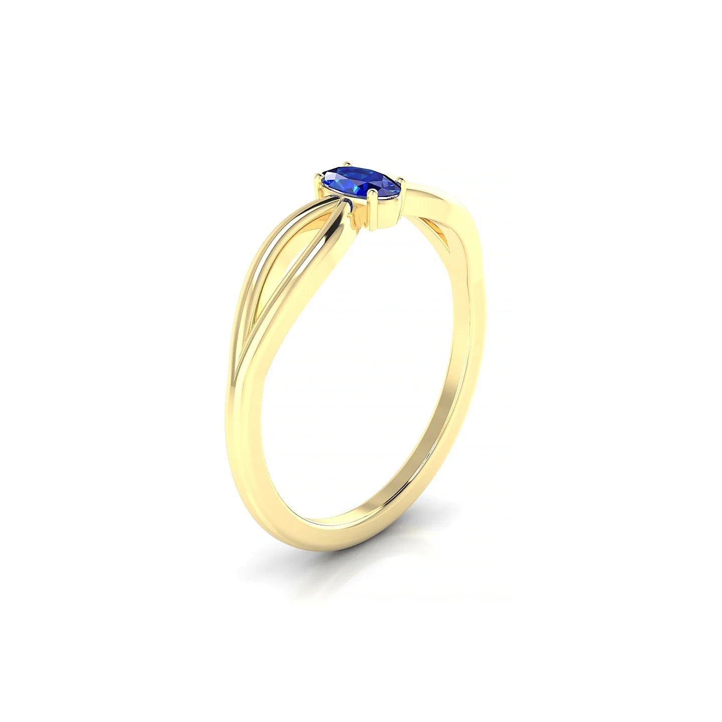 Interlude | 18k Yellow Gold 5 x 3 mm Oval Sapphire Ring