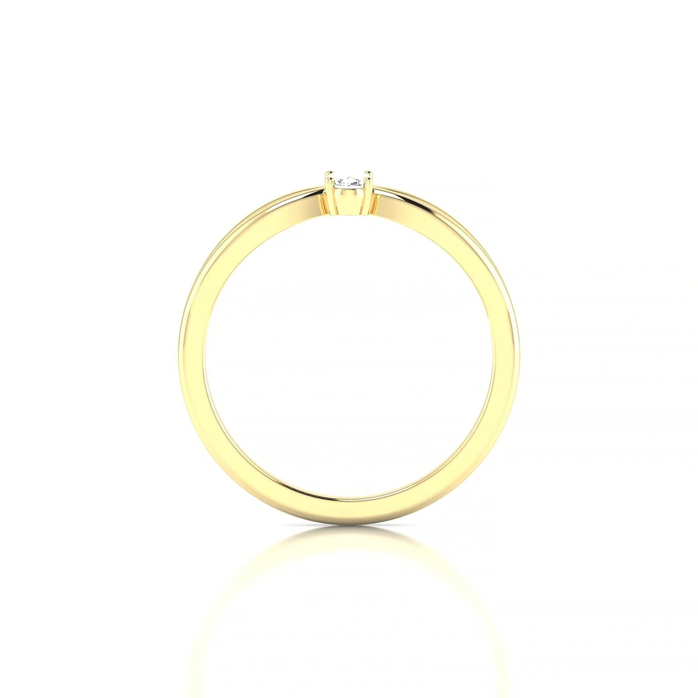 Interlude | 18k Yellow Gold 5 x 3 mm Oval Diamond Ring