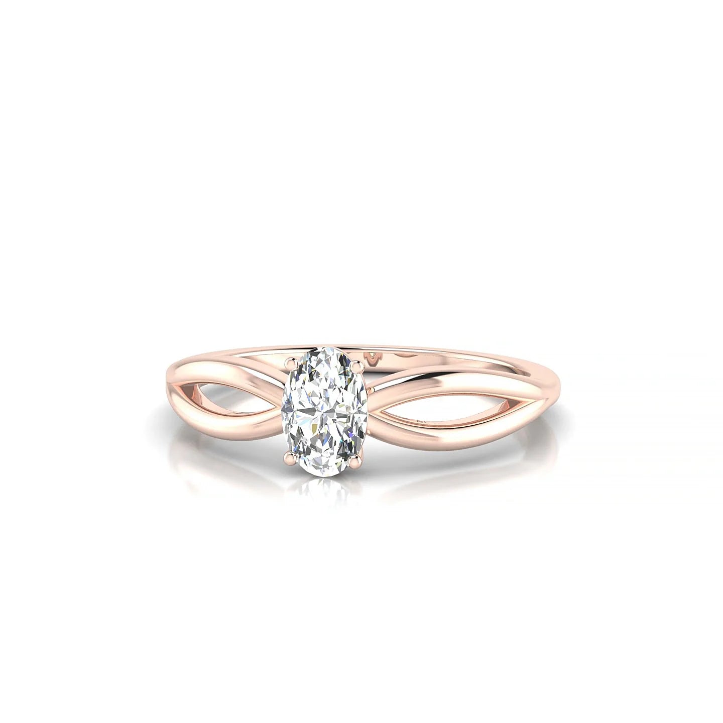 Interlude | 18k Rose Gold 6 x 4 mm Oval Diamond Ring