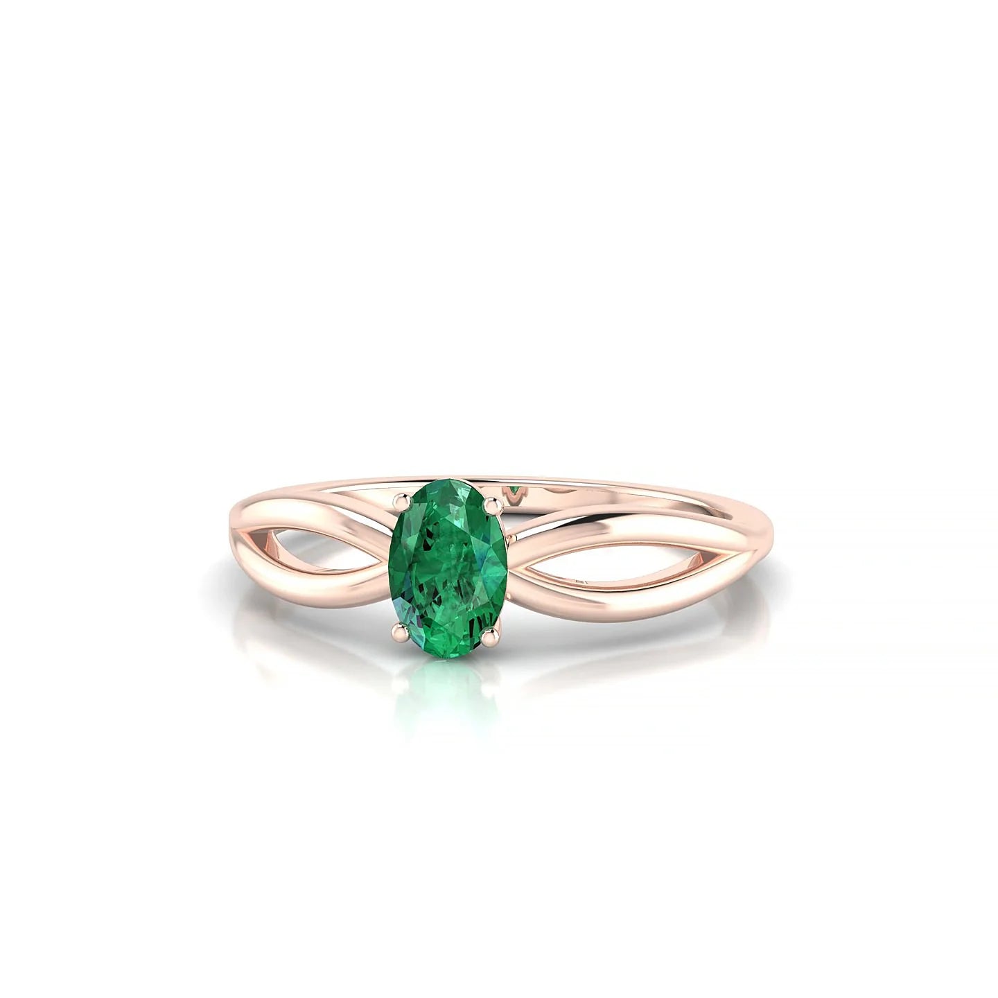 Interlude | 18k Rose Gold 6 x 4 mm Oval Emerald Ring