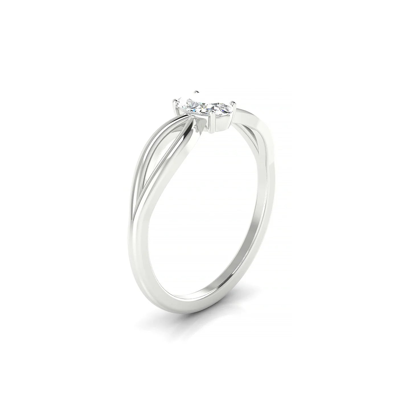 Interlude | 18k White Gold 6 x 4 mm Oval Diamond Ring