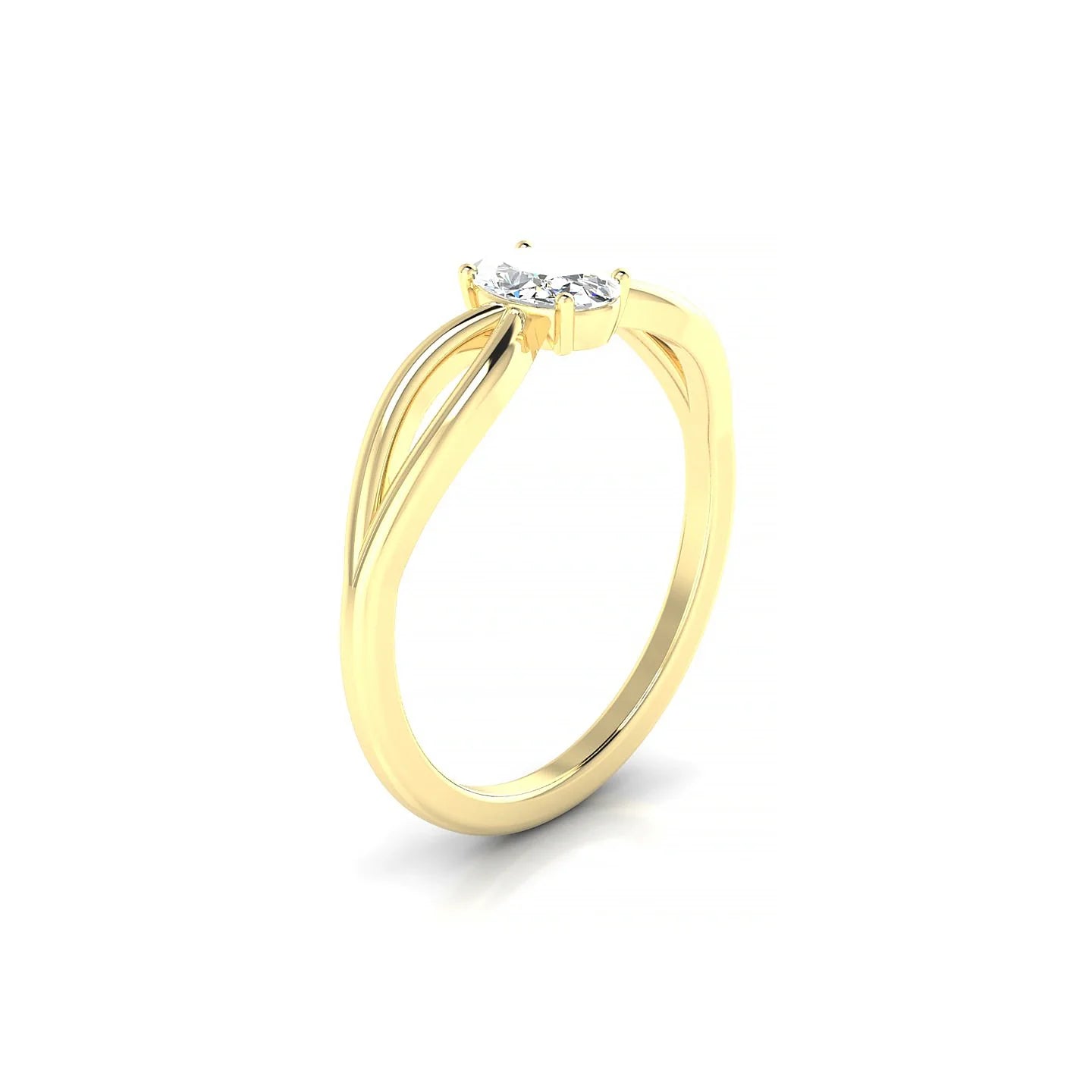 Interlude | 18k Yellow Gold 6 x 4 mm Oval Diamond Ring