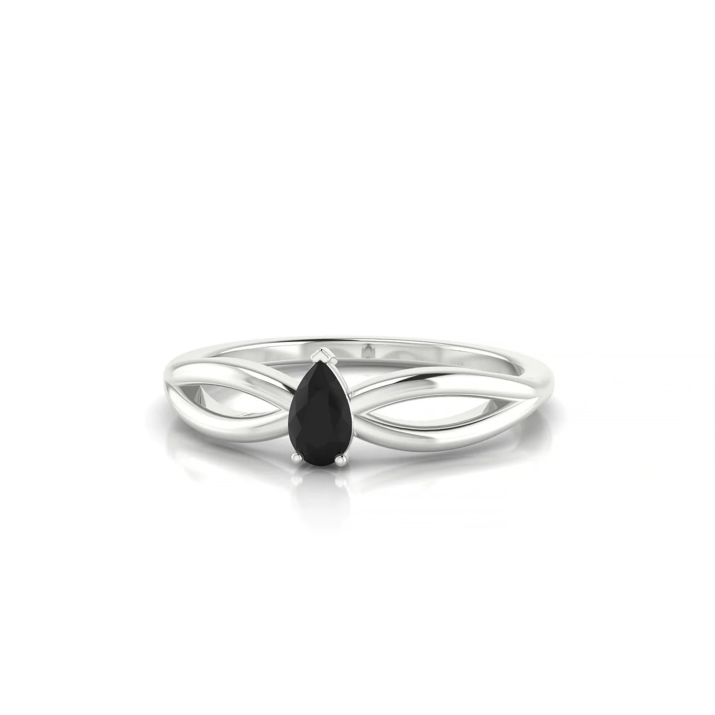 Interlude | 18k White Gold 5 x 3 mm Pear Black Diamond Ring
