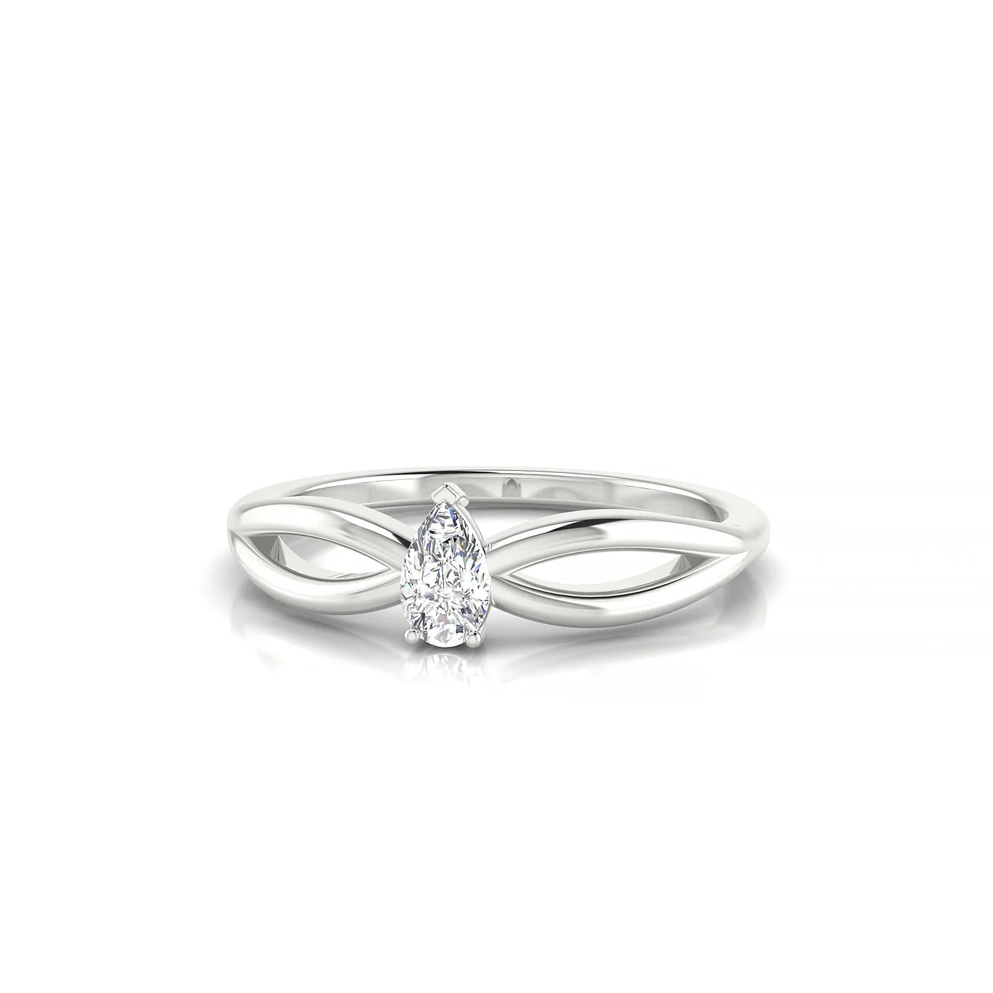 Interlude | 18k White Gold 5 x 3 mm Pear Diamond Ring
