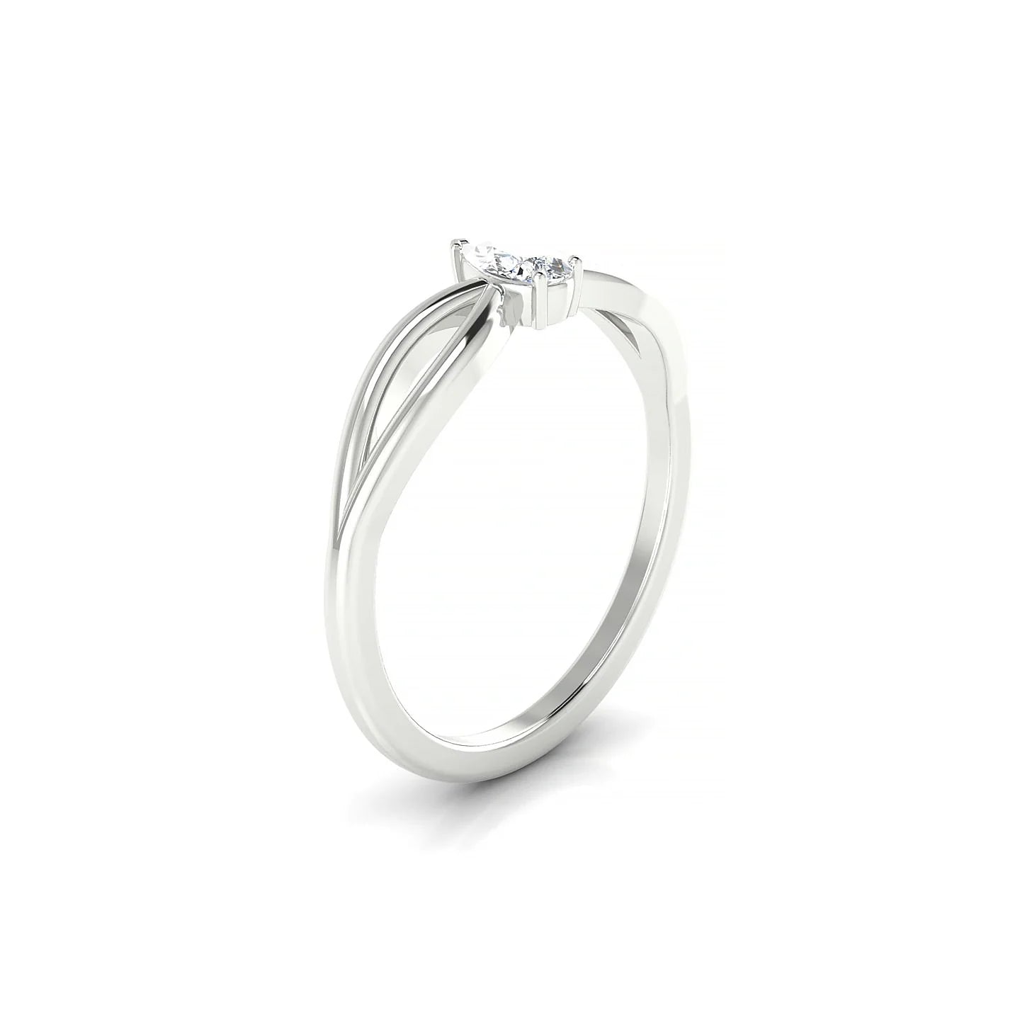 Interlude | 18k White Gold 5 x 3 mm Pear Diamond Ring