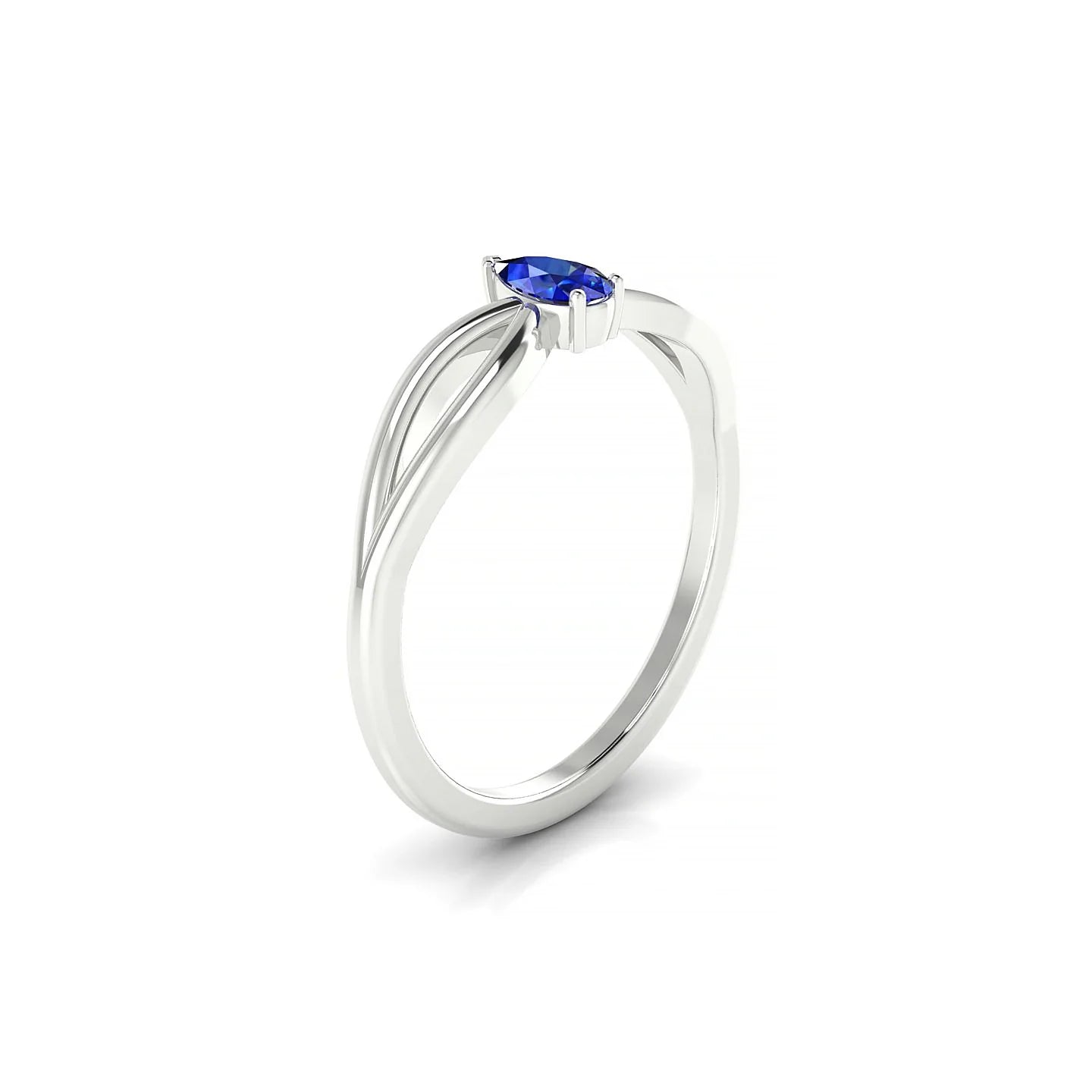 Interlude | 18k White Gold 5 x 3 mm Pear Sapphire Ring