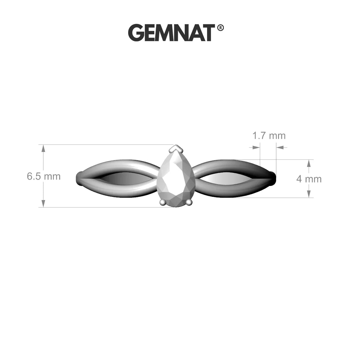 Interlude | 18k Rose Gold 6 x 4 mm Pear Aquamarine Ring