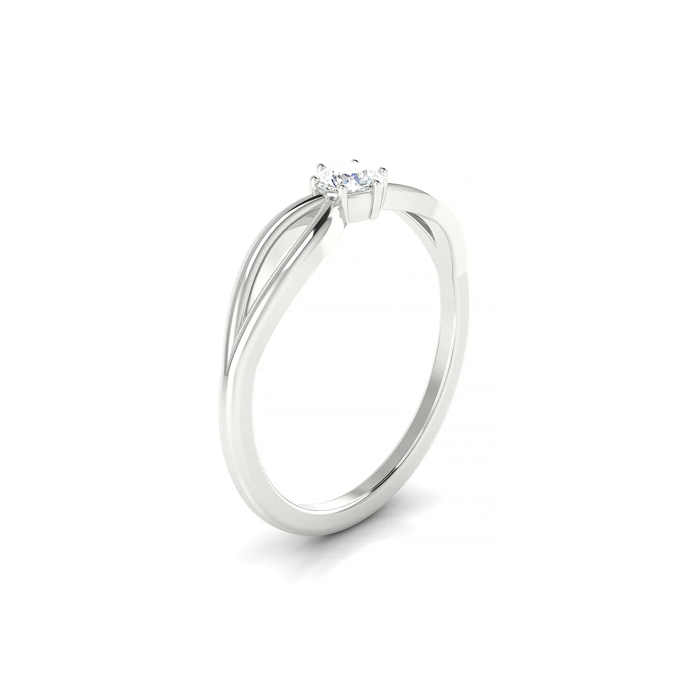 Interlude | 18k White Gold 3.7 mm Round Diamond Ring