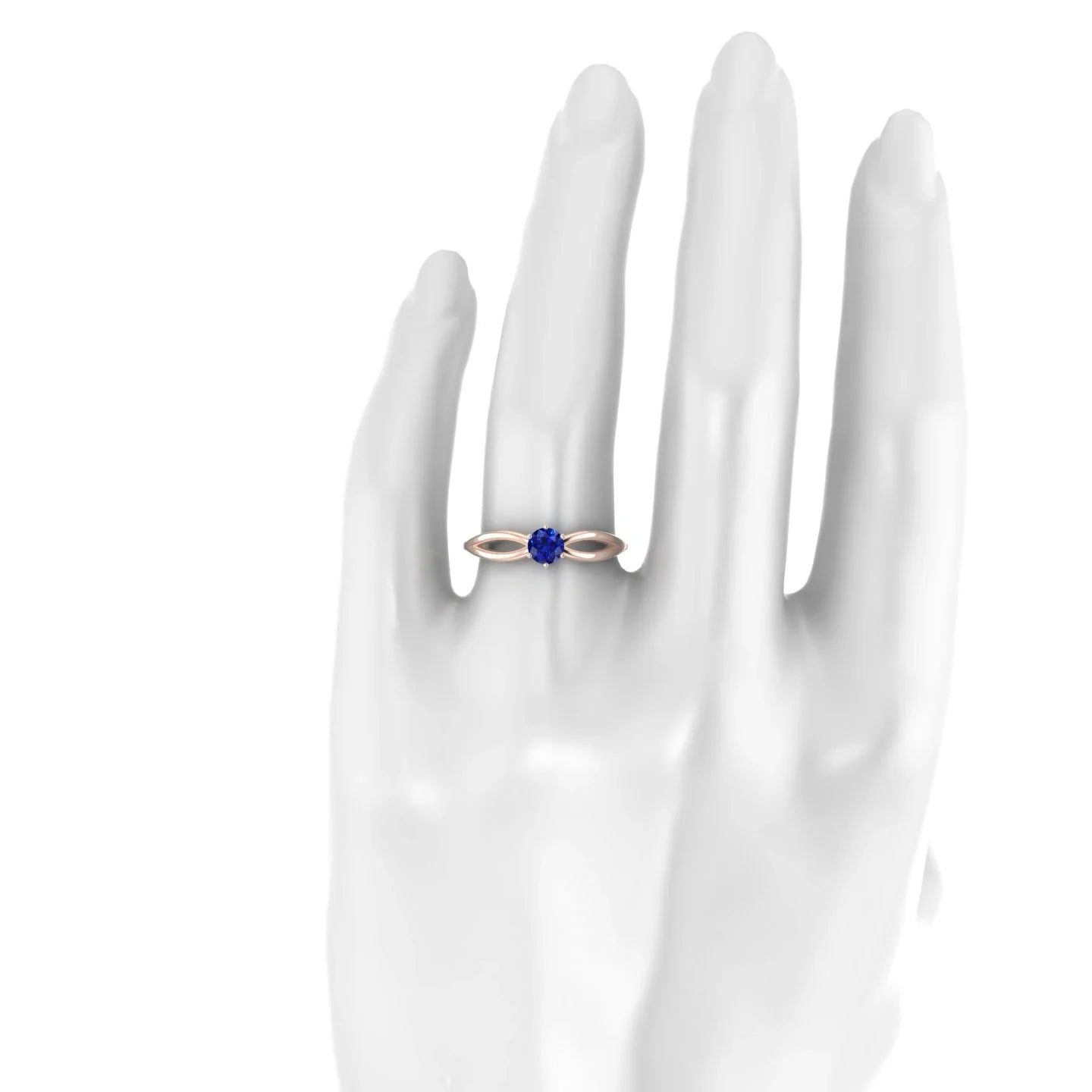 Interlude | 18k Rose Gold 4.5 mm Round Sapphire Ring