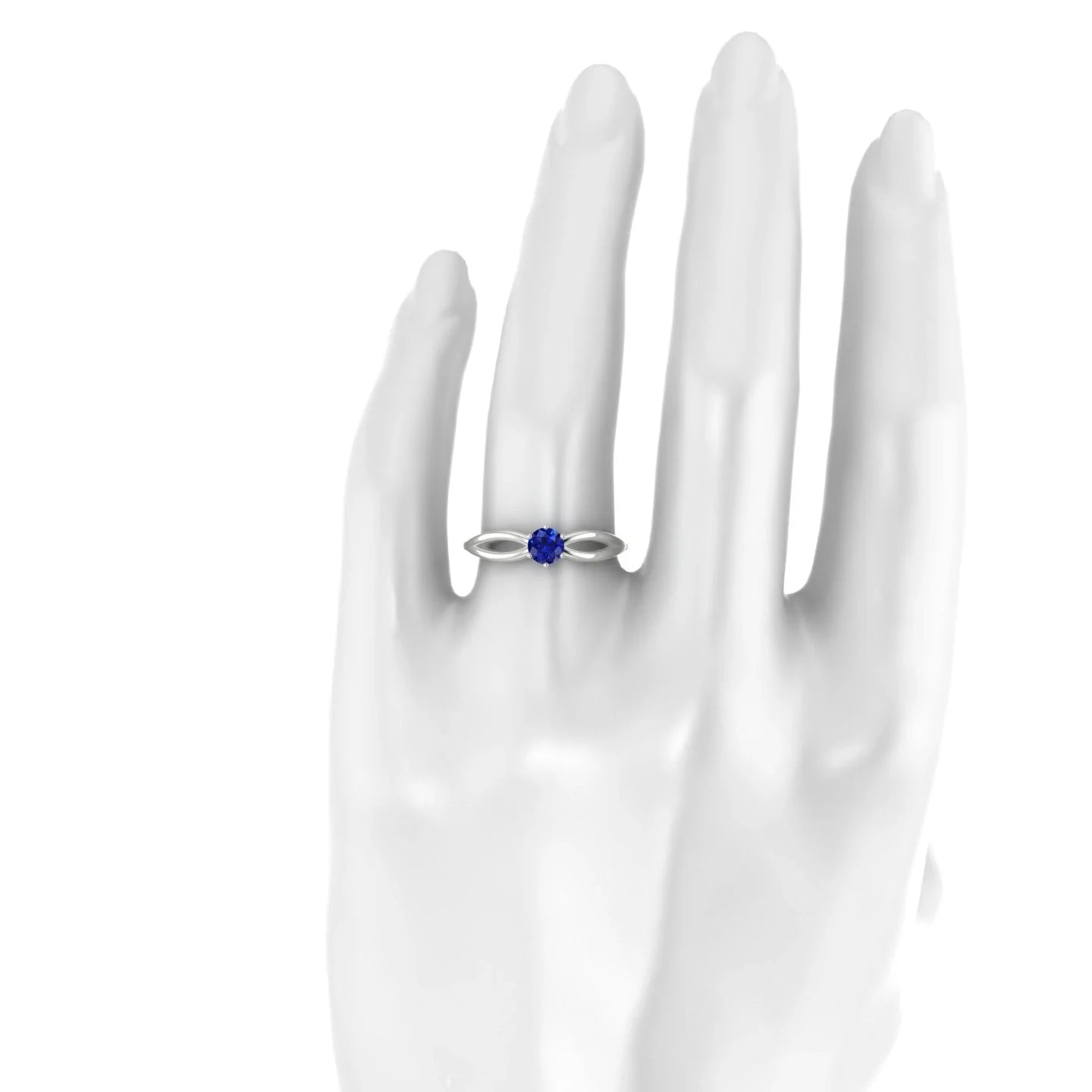 Interlude | 18k White Gold 4.5 mm Round Sapphire Ring