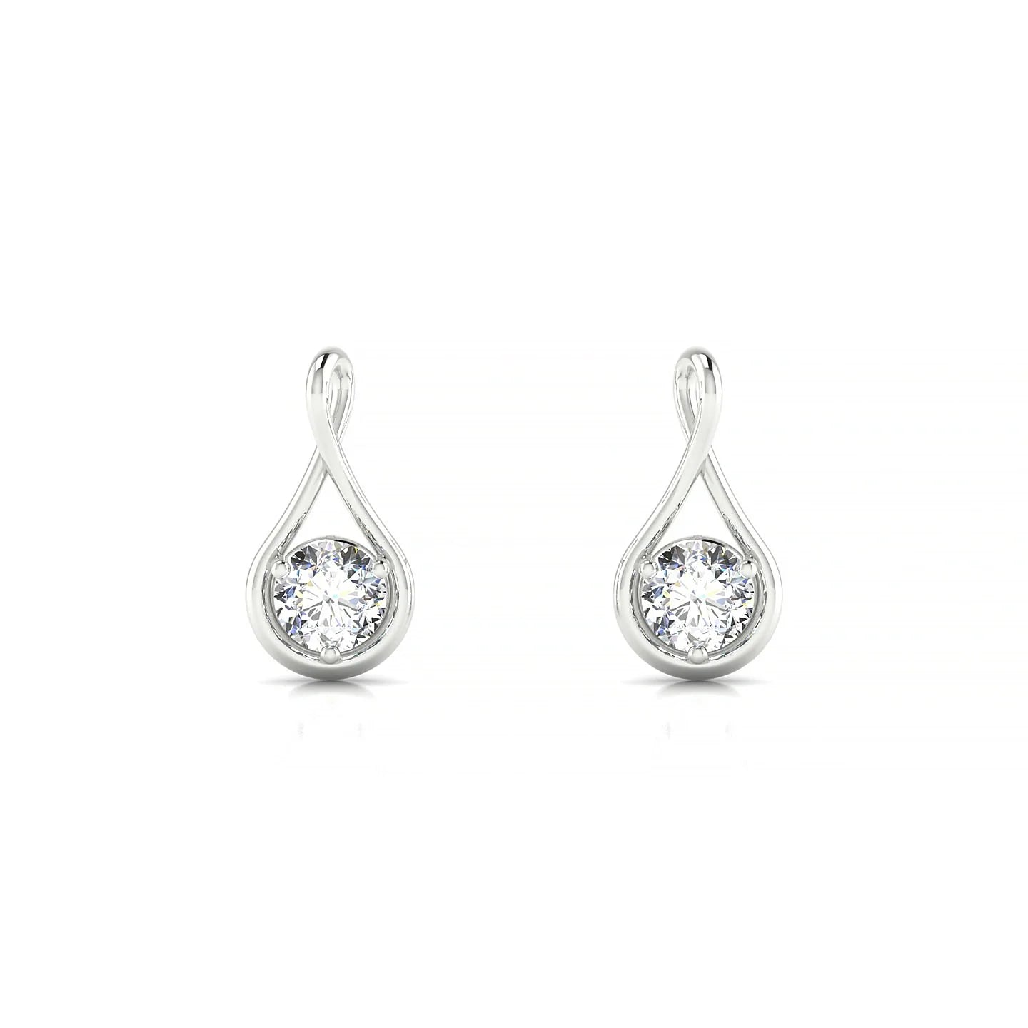 Loop | 18k White Gold 3.7 mm Round Diamond Earrings