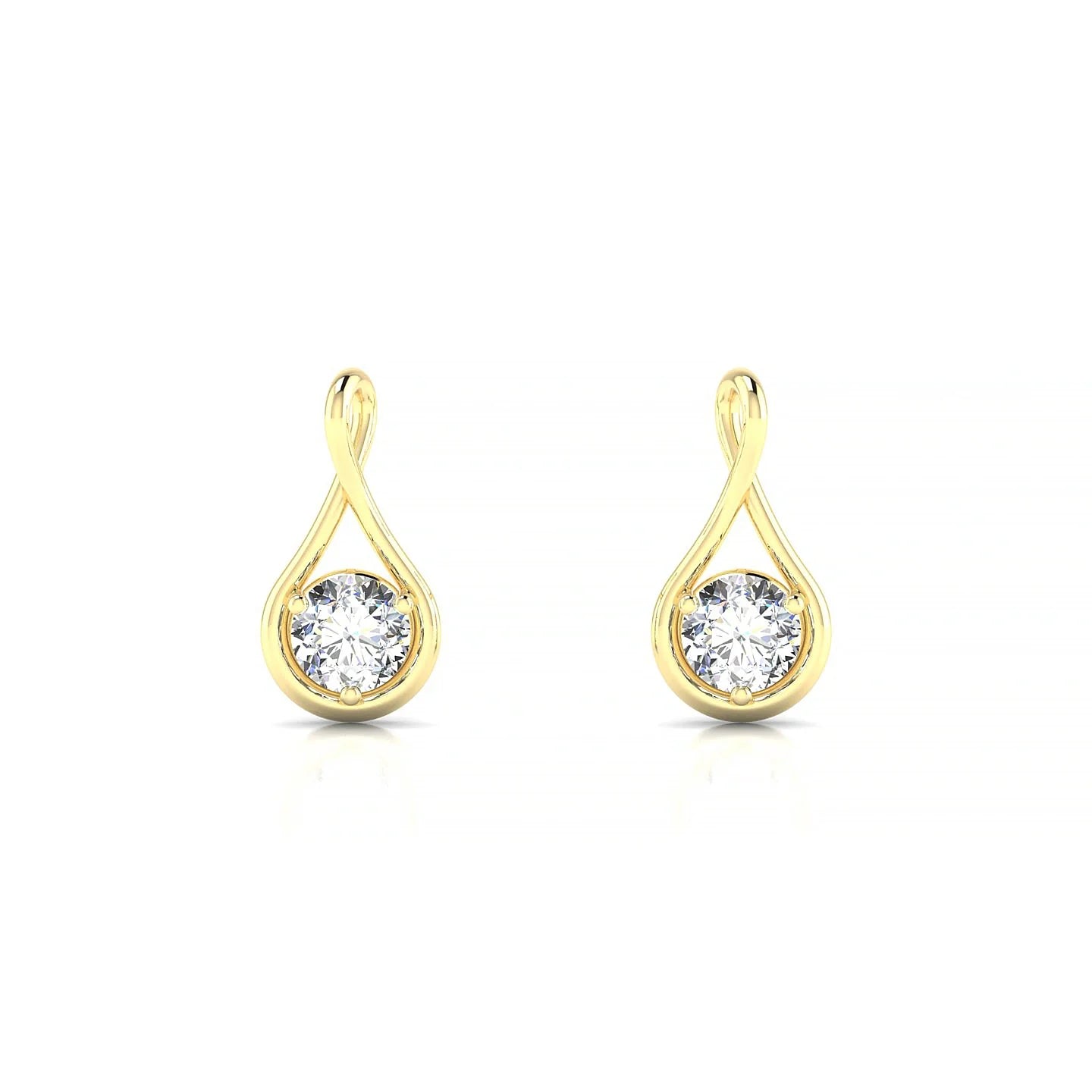 Loop | 18k Yellow Gold 3.7 mm Round Diamond Earrings
