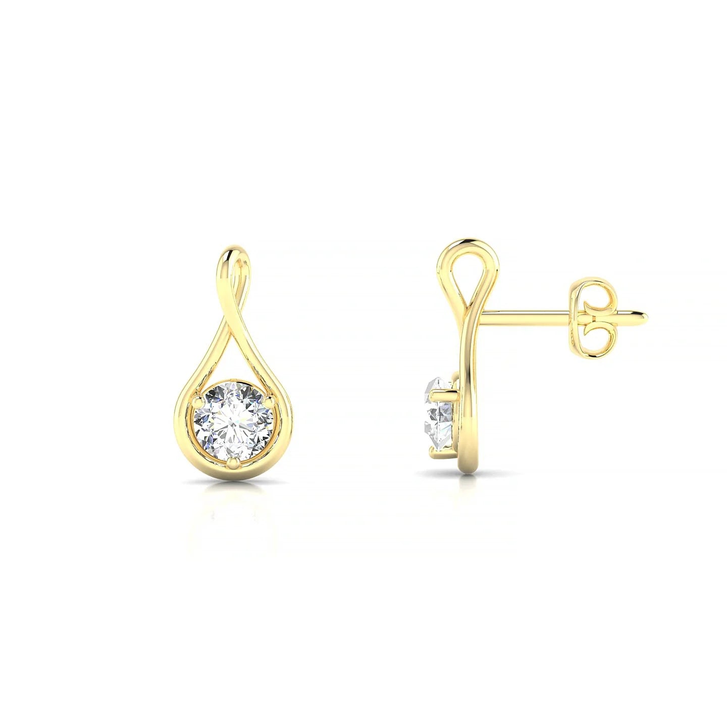 Loop | 18k Yellow Gold 3.7 mm Round Diamond Earrings