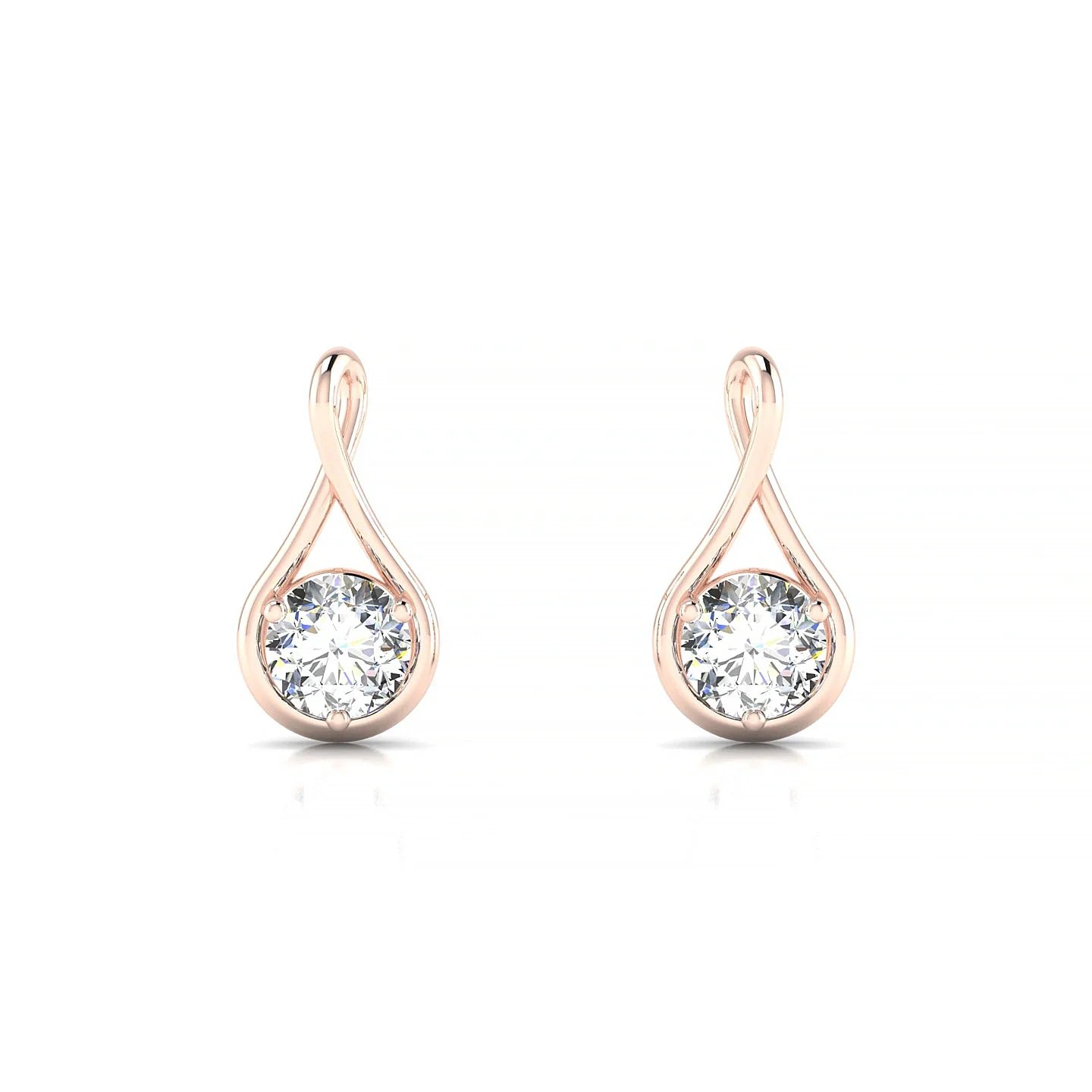 Loop | 18k Rose Gold 4.2 mm Round Diamond Earrings