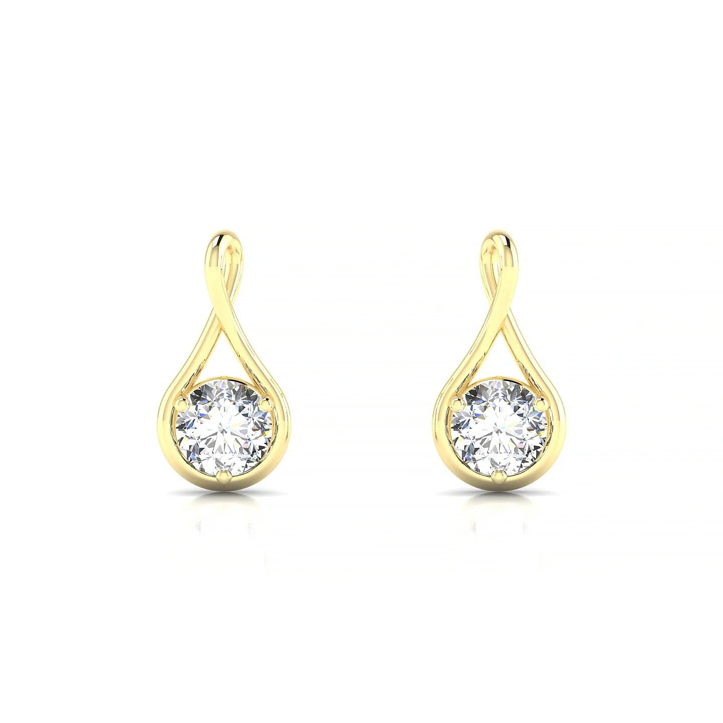 Loop | 18k Yellow Gold 4.2 mm Round Diamond Earrings