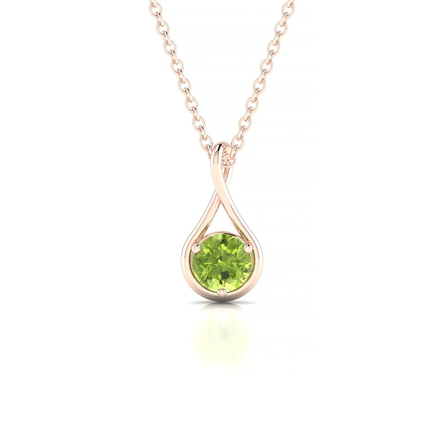 Loop | 18k Rose Gold 4.5 mm Round Peridot Pendant