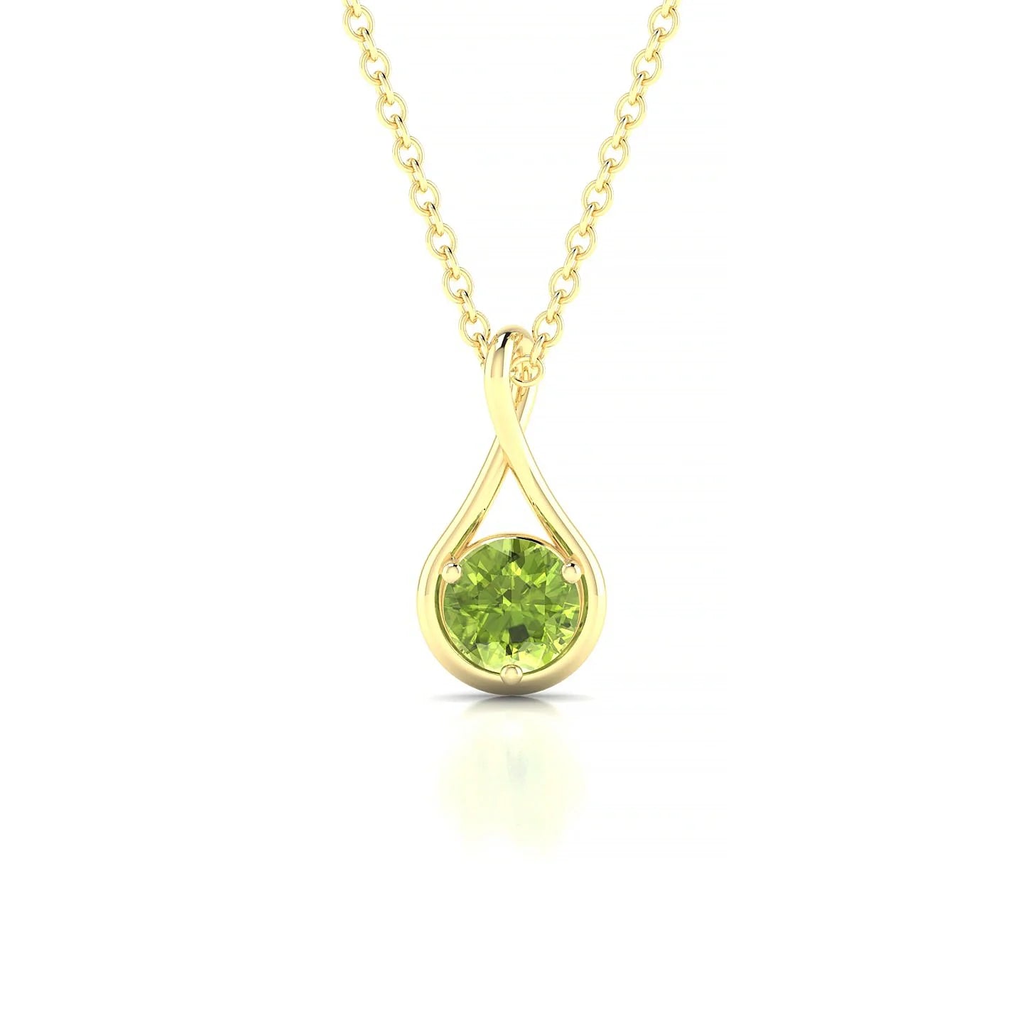 Loop | 18k Yellow Gold 4.5 mm Round Peridot Pendant