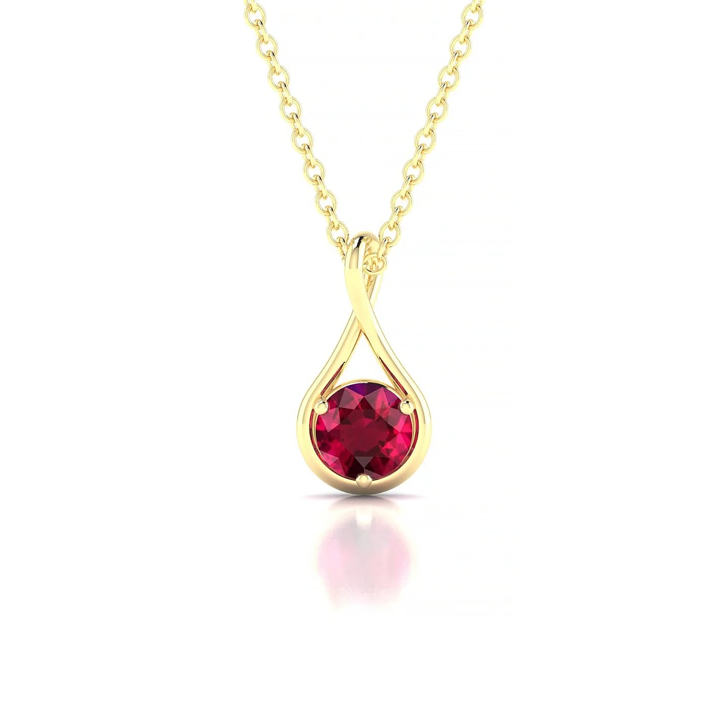 Loop | 18k Yellow Gold 4.5 mm Round Ruby Pendant