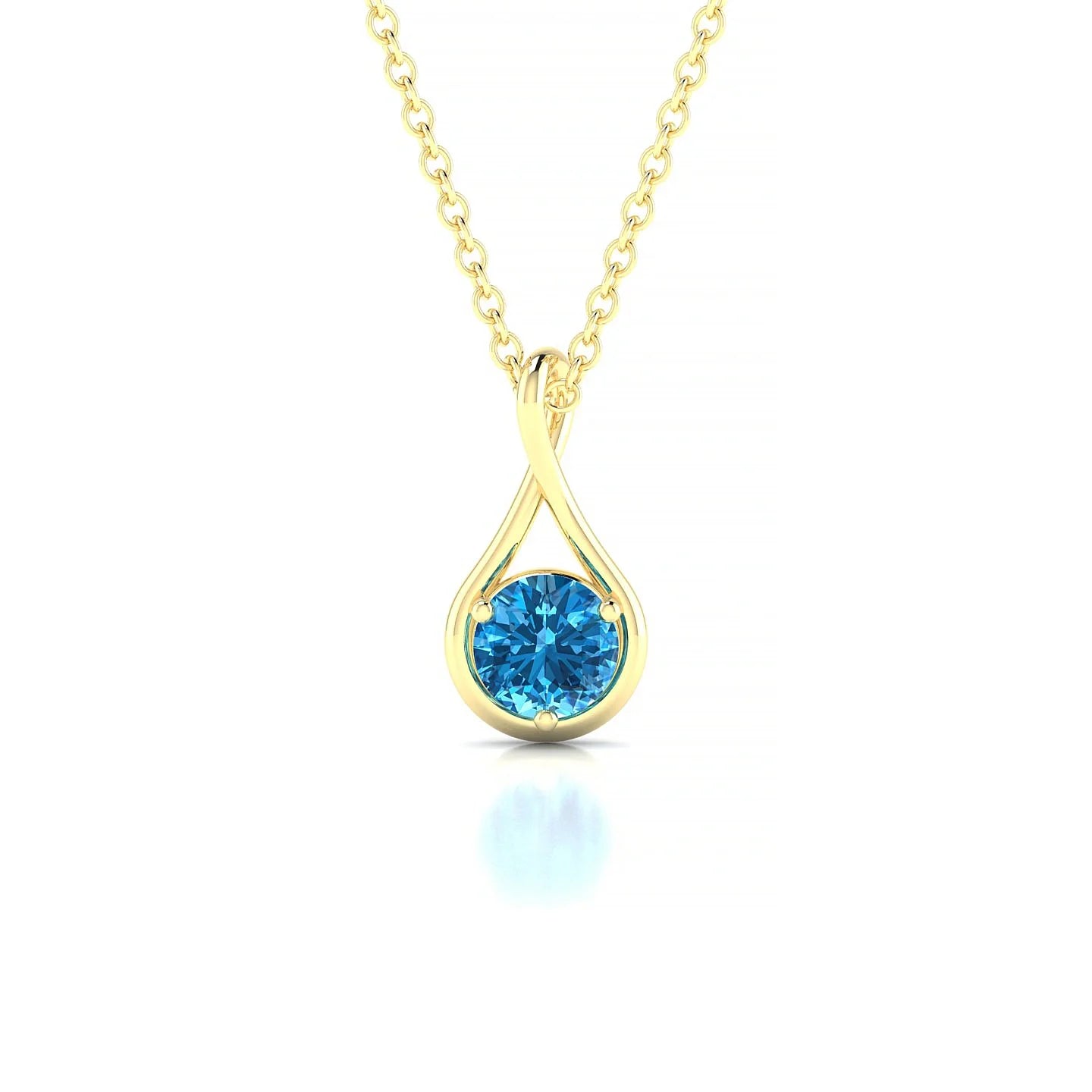 Loop | 18k Yellow Gold 4.5 mm Round Topaz Pendant