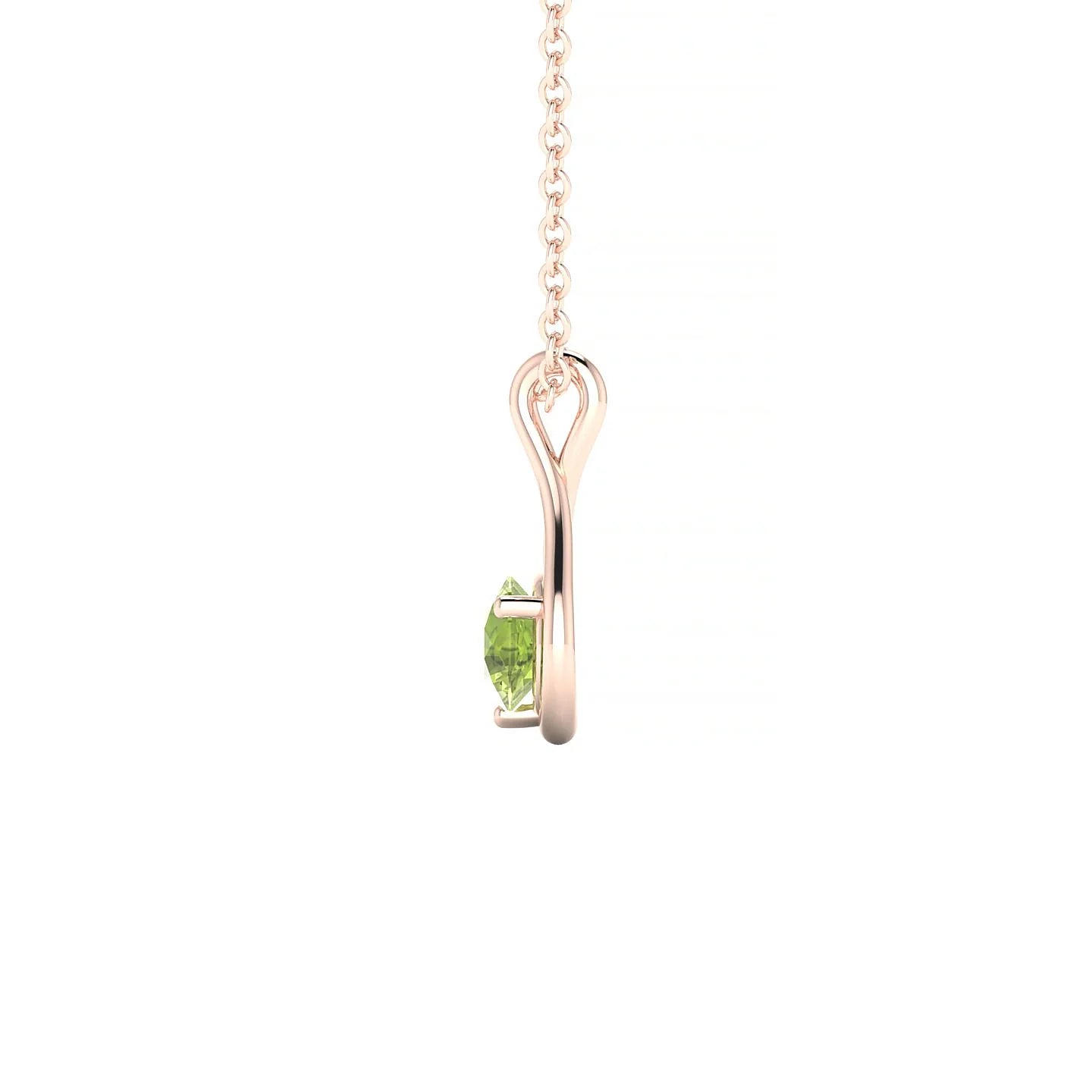 Loop | 18k Rose Gold 4.5 mm Round Peridot Pendant