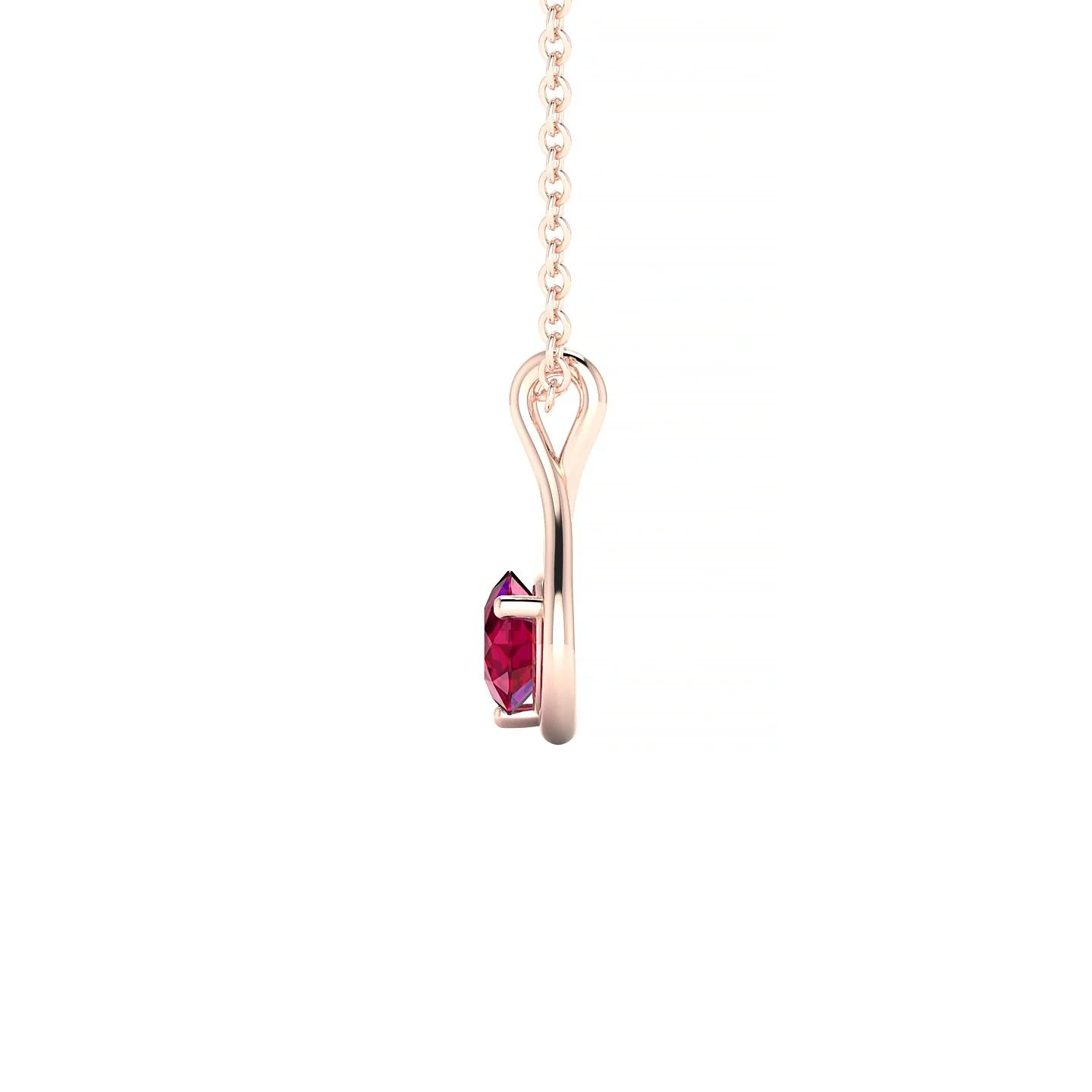 Loop | 18k Rose Gold 4.5 mm Round Ruby Pendant
