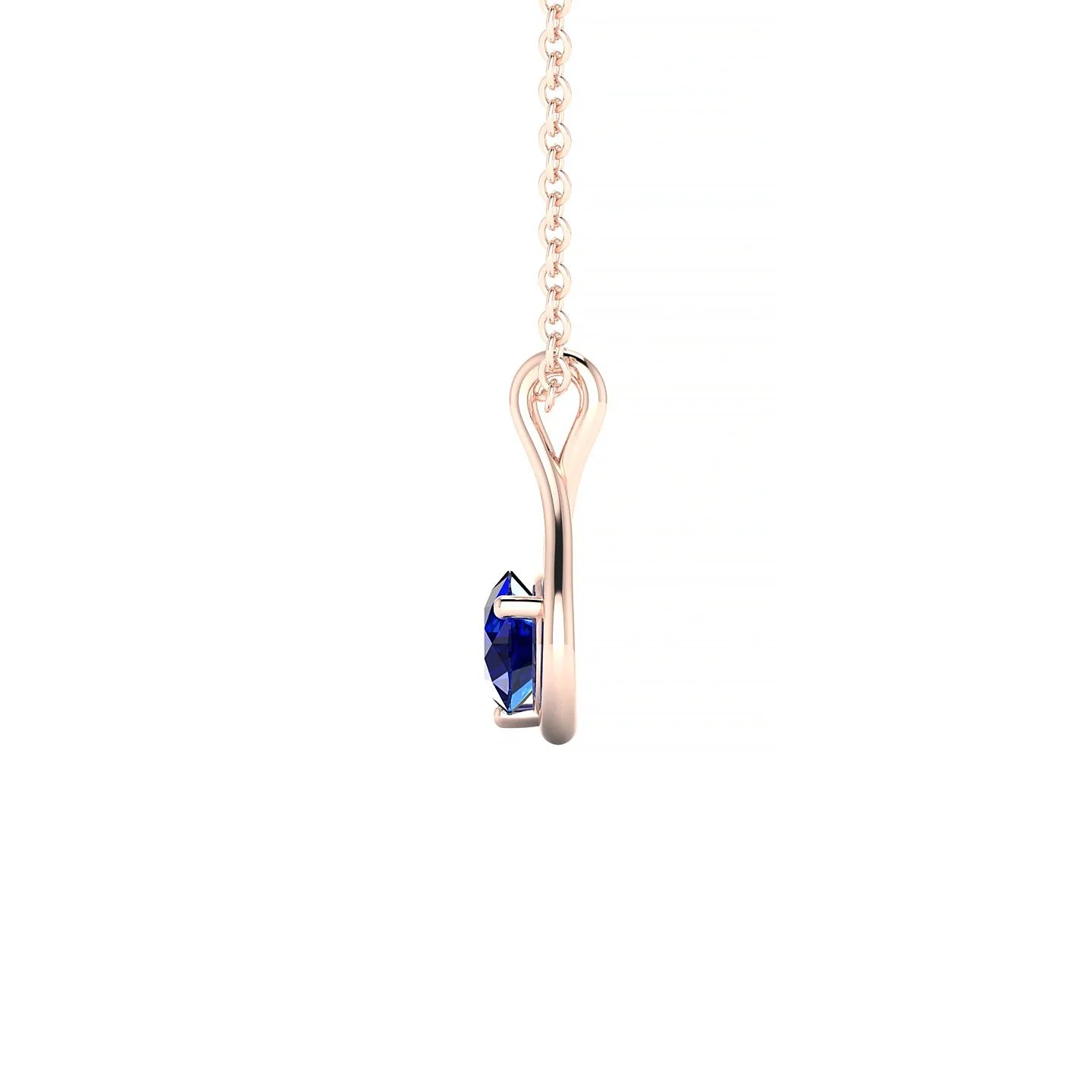 Loop | 18k Rose Gold 4.5 mm Round Sapphire Pendant