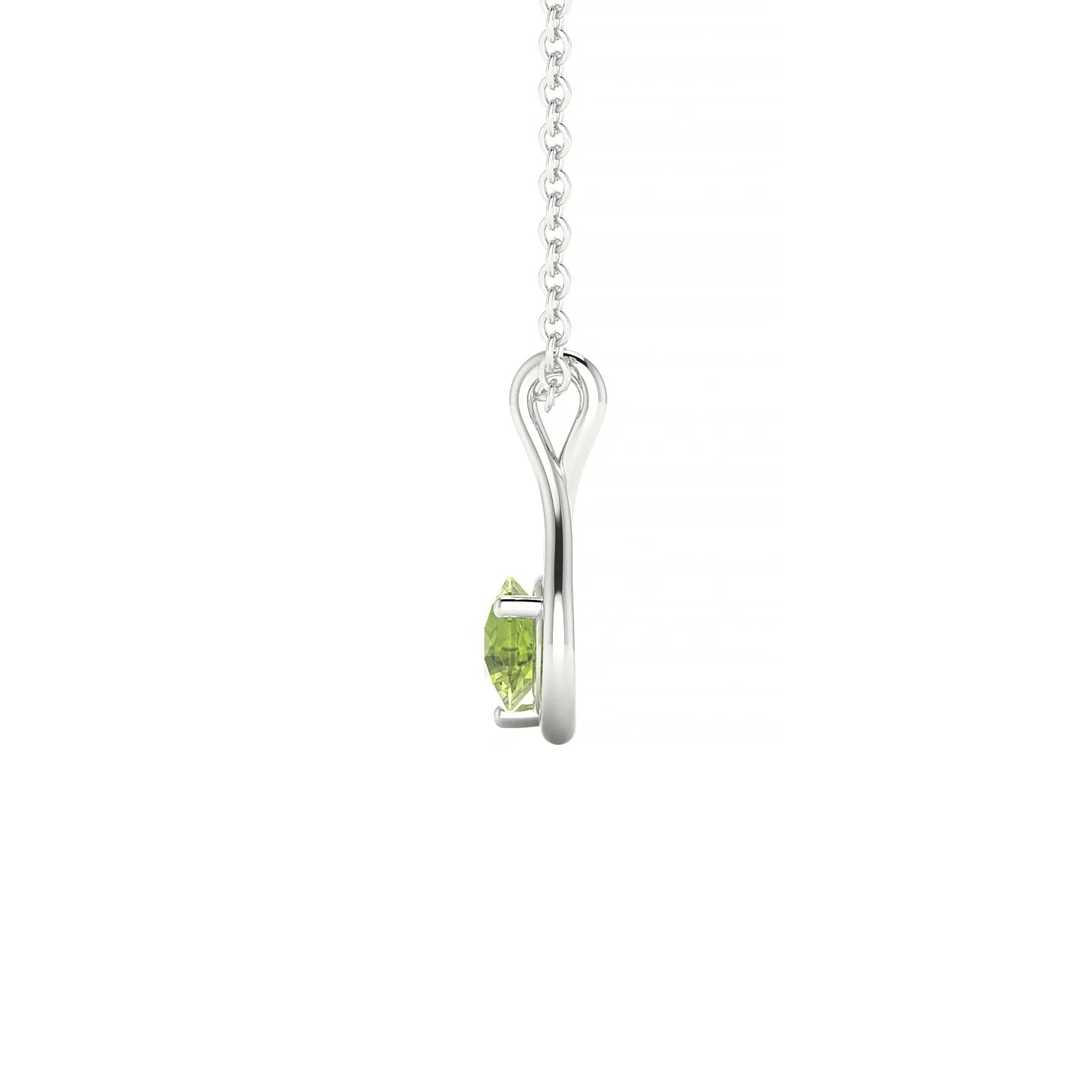 Loop | 18k White Gold 4.5 mm Round Peridot Pendant