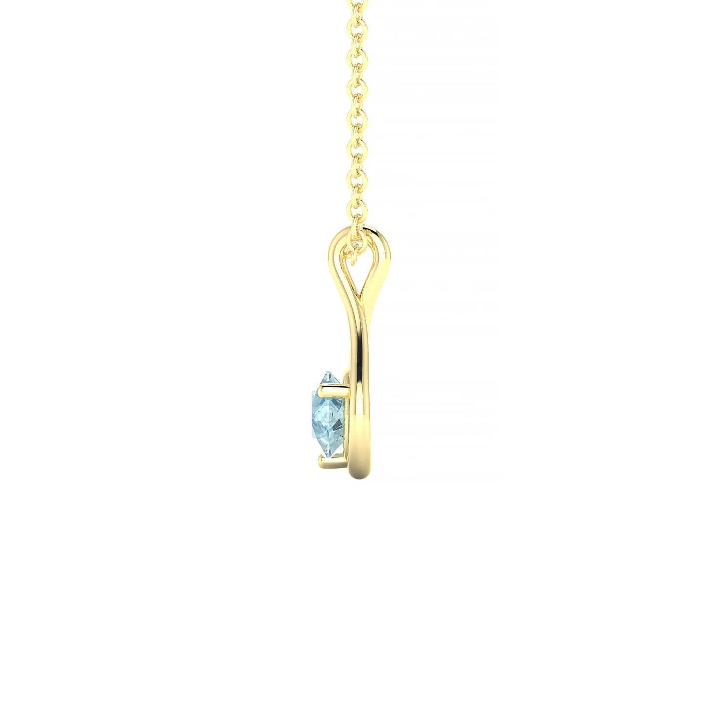 Loop | 18k Yellow Gold 4.5 mm Round Aquamarine Pendant