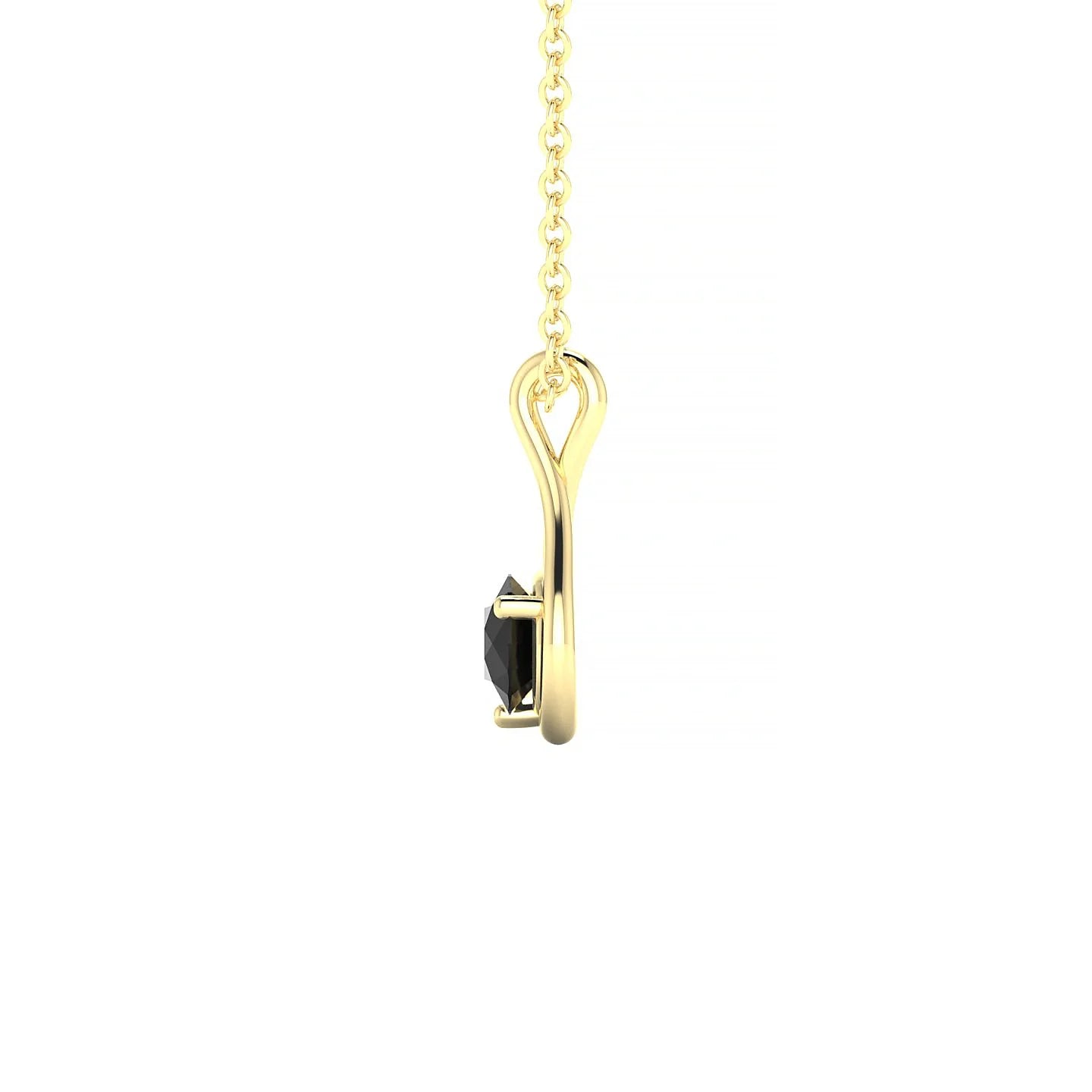Loop | 18k Yellow Gold 4.5 mm Round Black Diamond Pendant