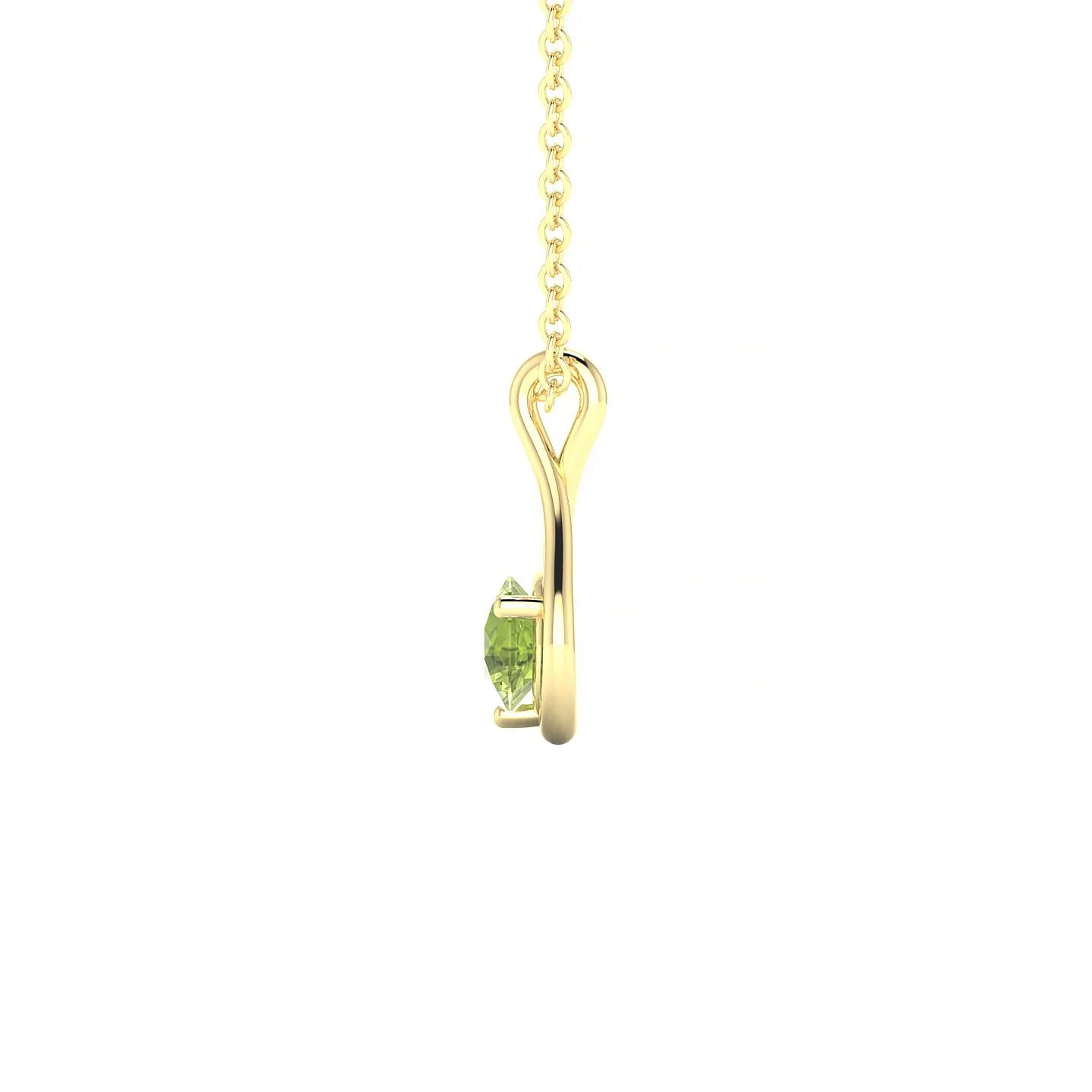 Loop | 18k Yellow Gold 4.5 mm Round Peridot Pendant