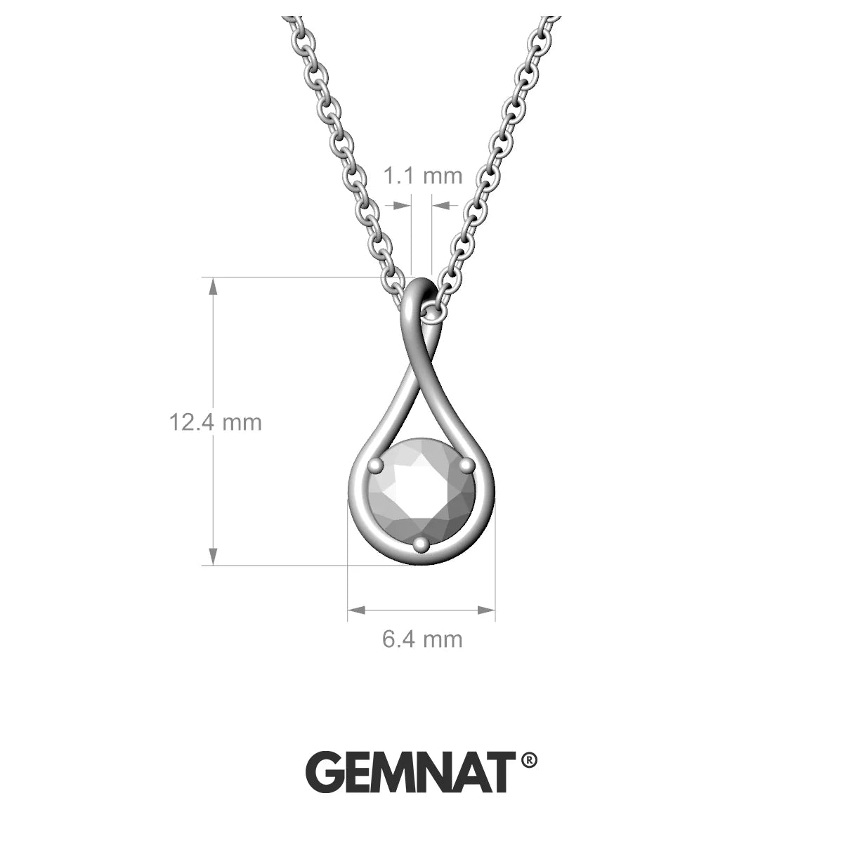 Loop | 18k Yellow Gold 4.5 mm Round Black Diamond Pendant